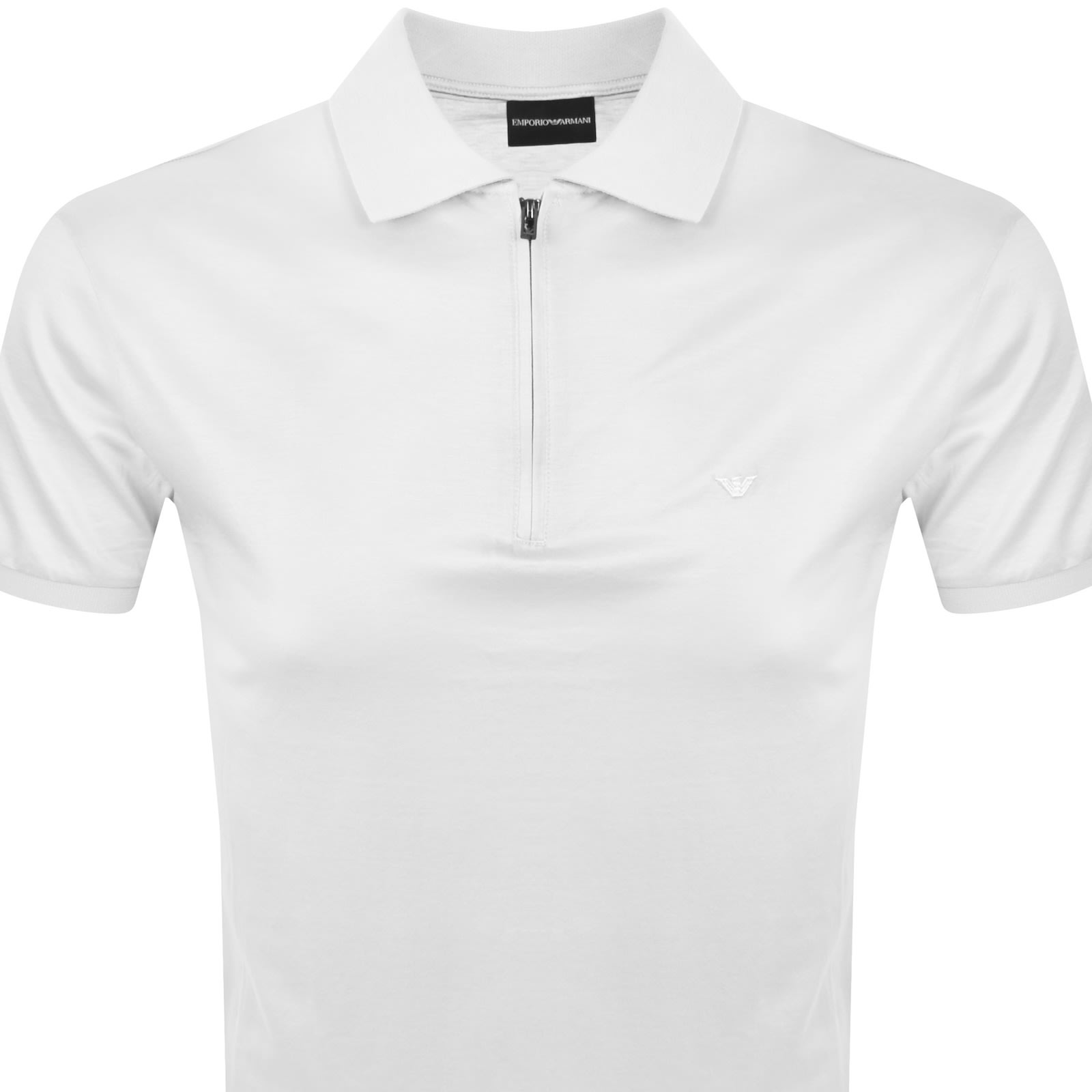 Armani Collezioni Emporio Armani Short Sleeved Polo T Shirt White In White