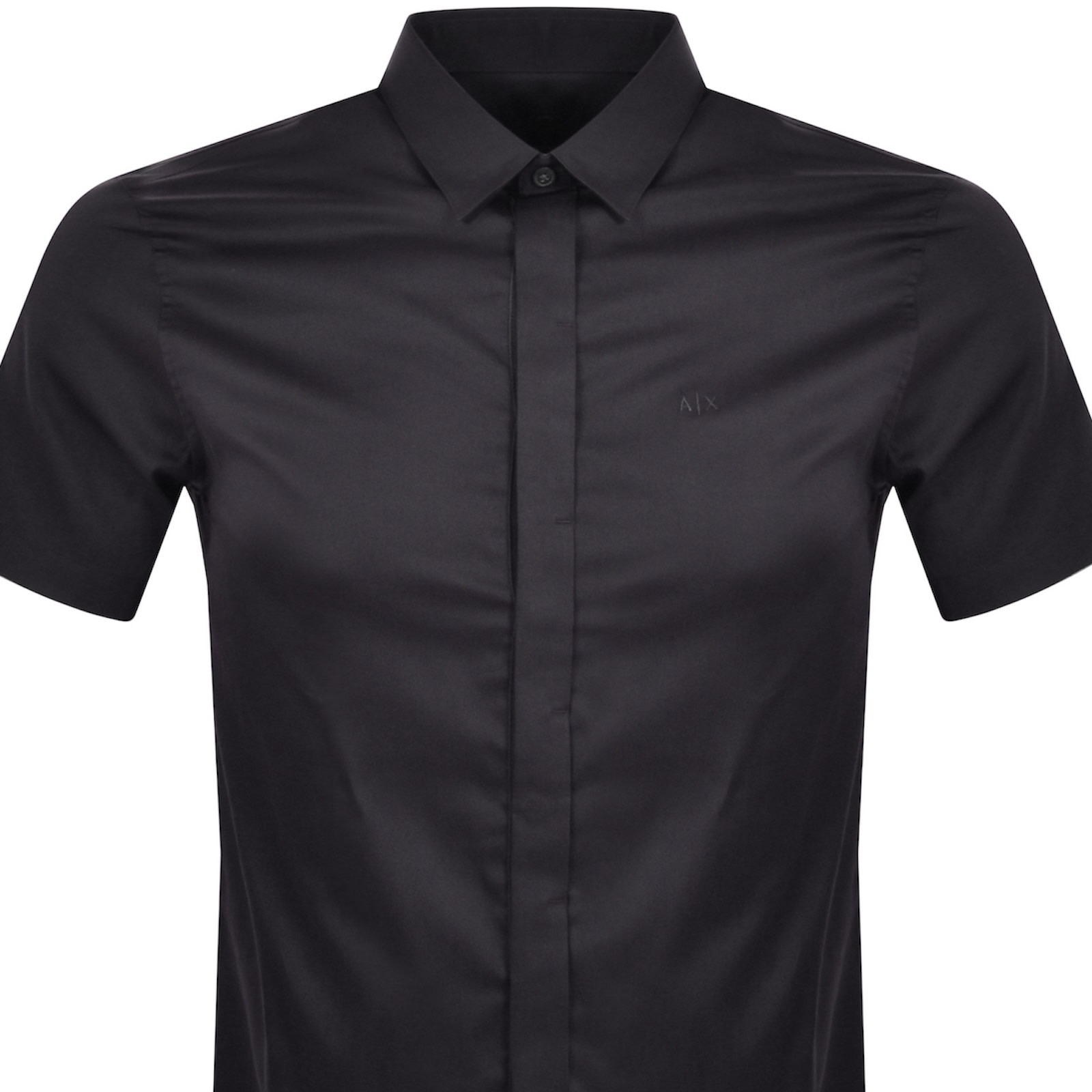 Armani Exchange Slim Fit Short Sleeved Shirt Navy In Navy
