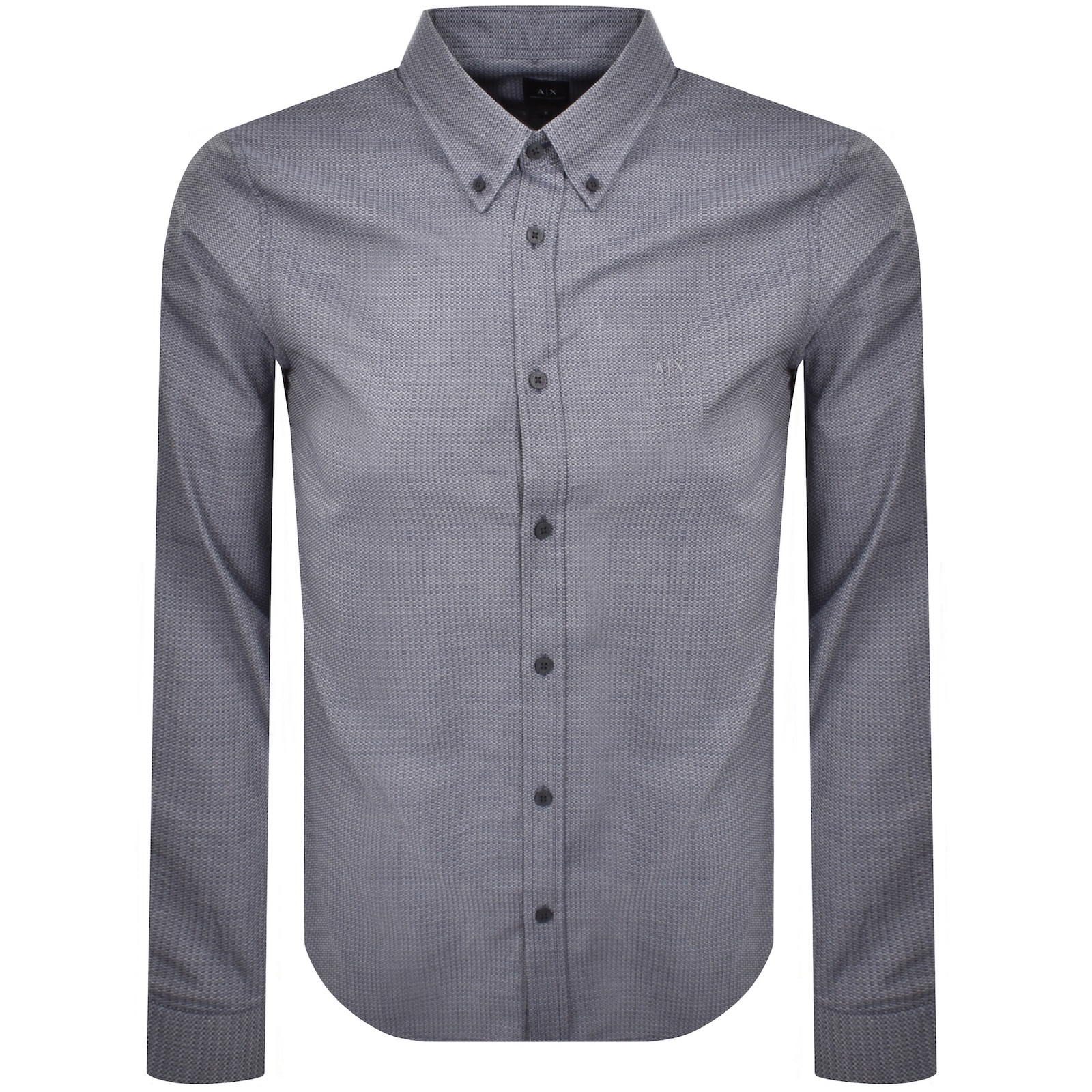 Armani Exchange Regular Fit Patterned Shirt Blue In Blue