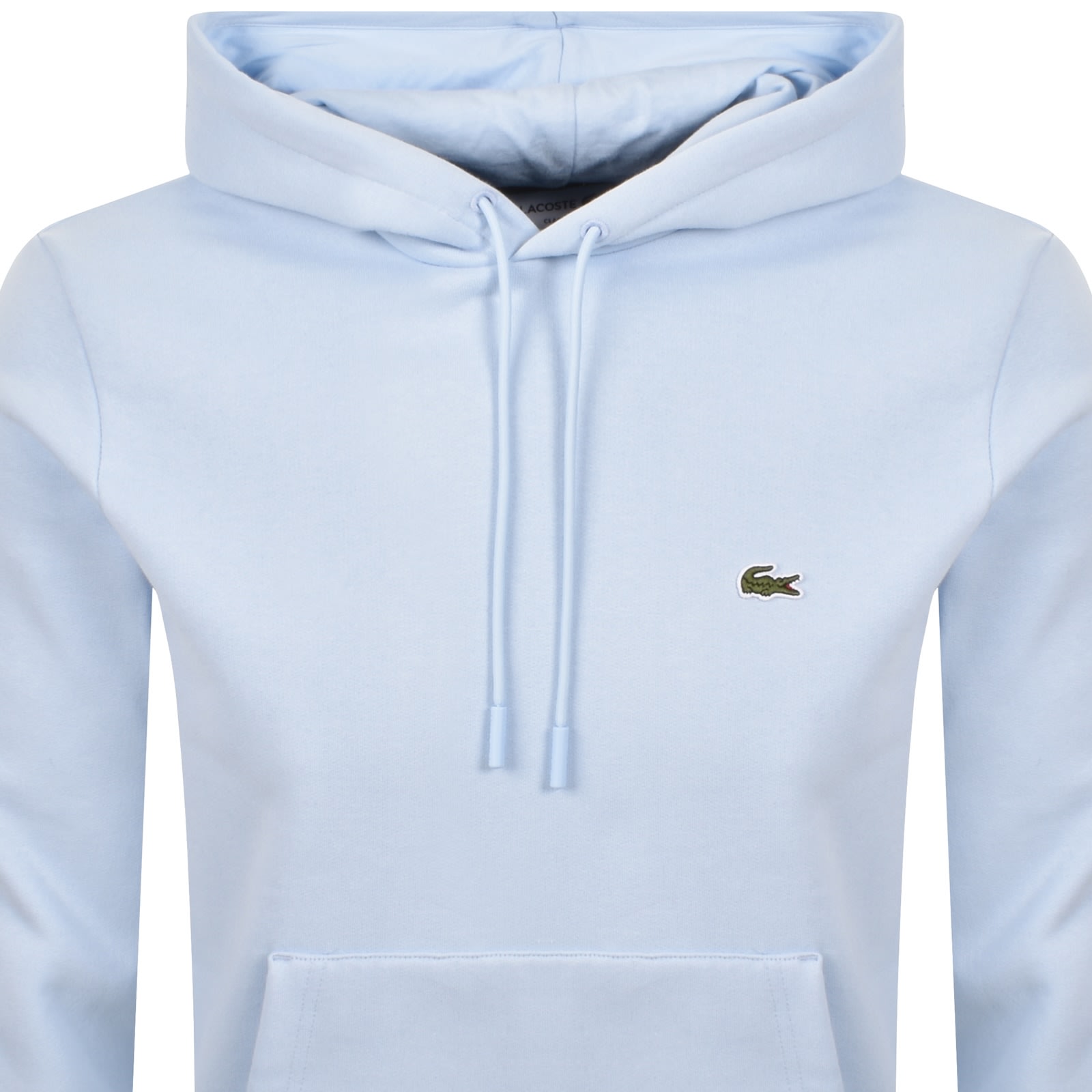 Lacoste Crocodile Logo-patch Drawstring Hoodie In Blue