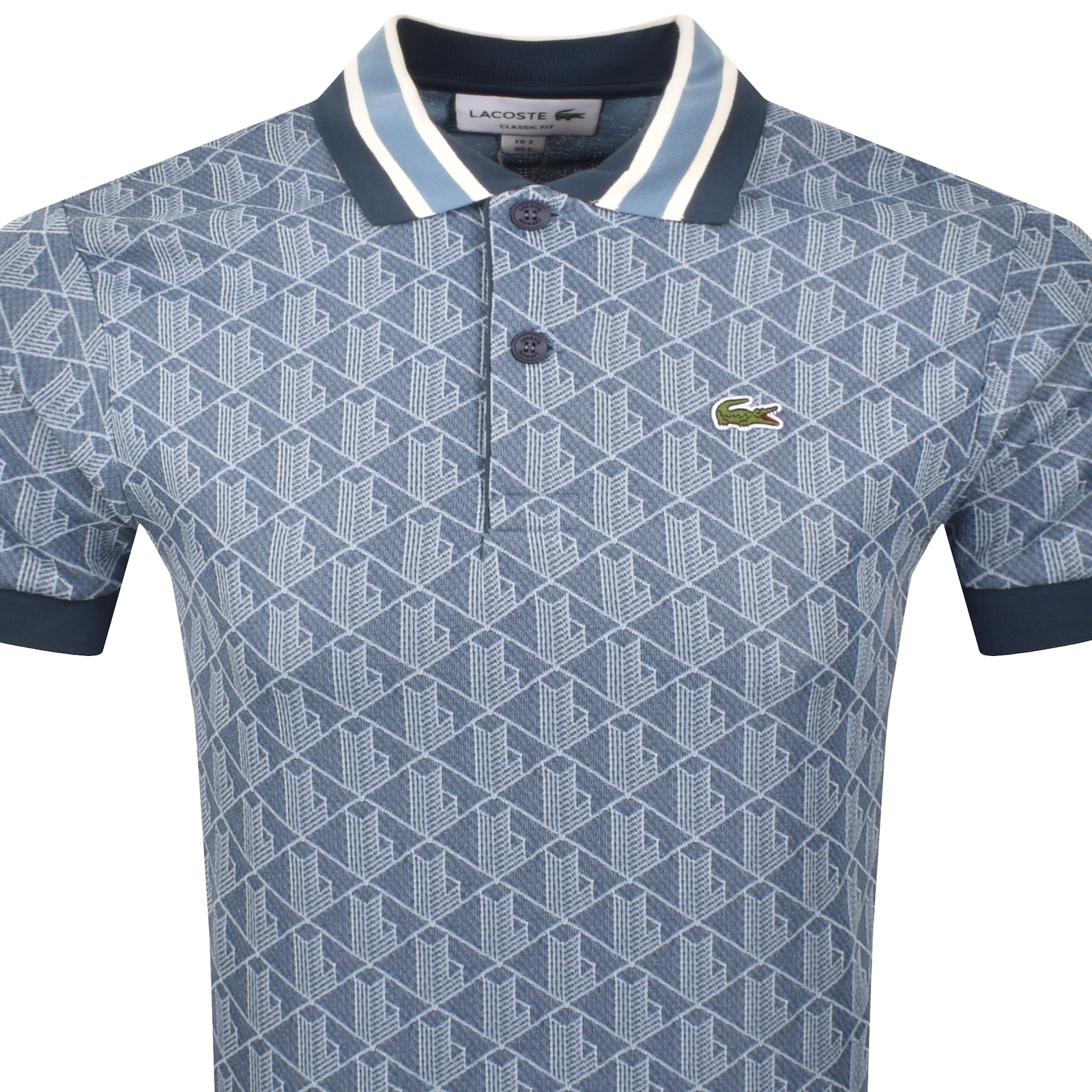 Lacoste Men's Classic Fit Monogram Polo - Xl - 6 In Blue