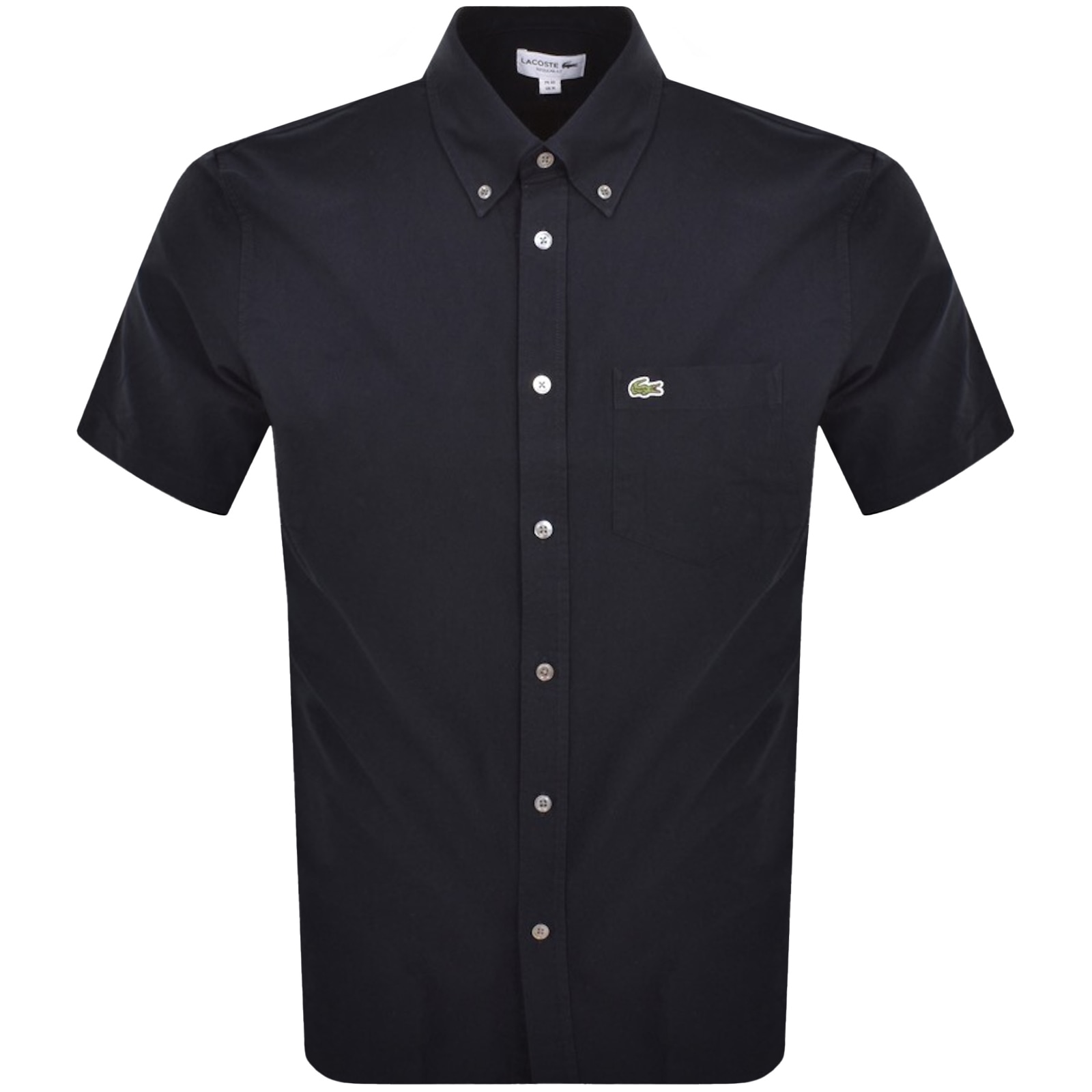 Lacoste Check Short Sleeved Shirt Navy In Navy