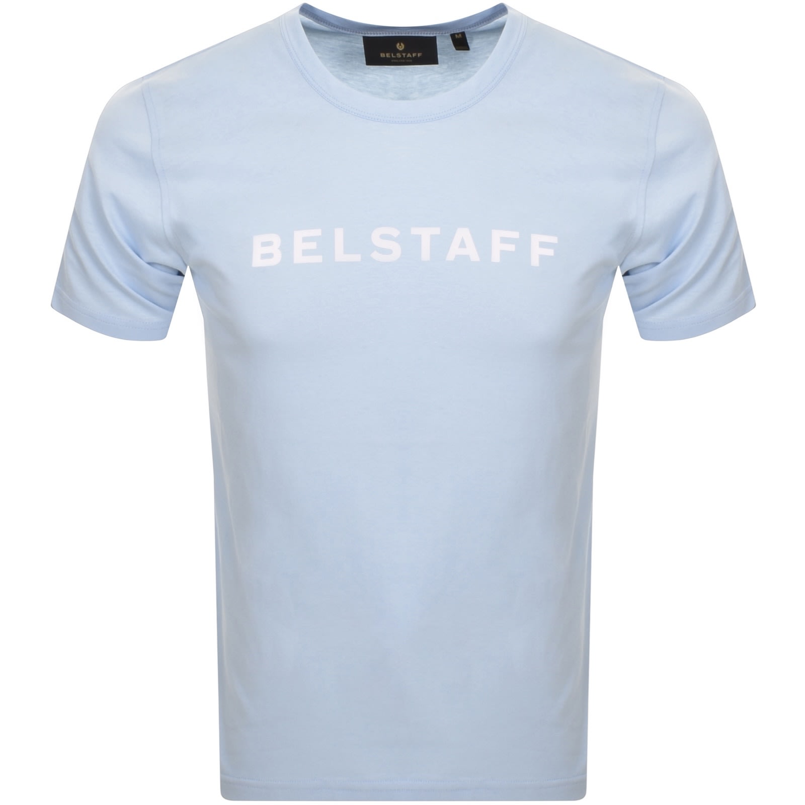 Belstaff Short Sleeve Logo T Shirt Quarry Blue In Blue