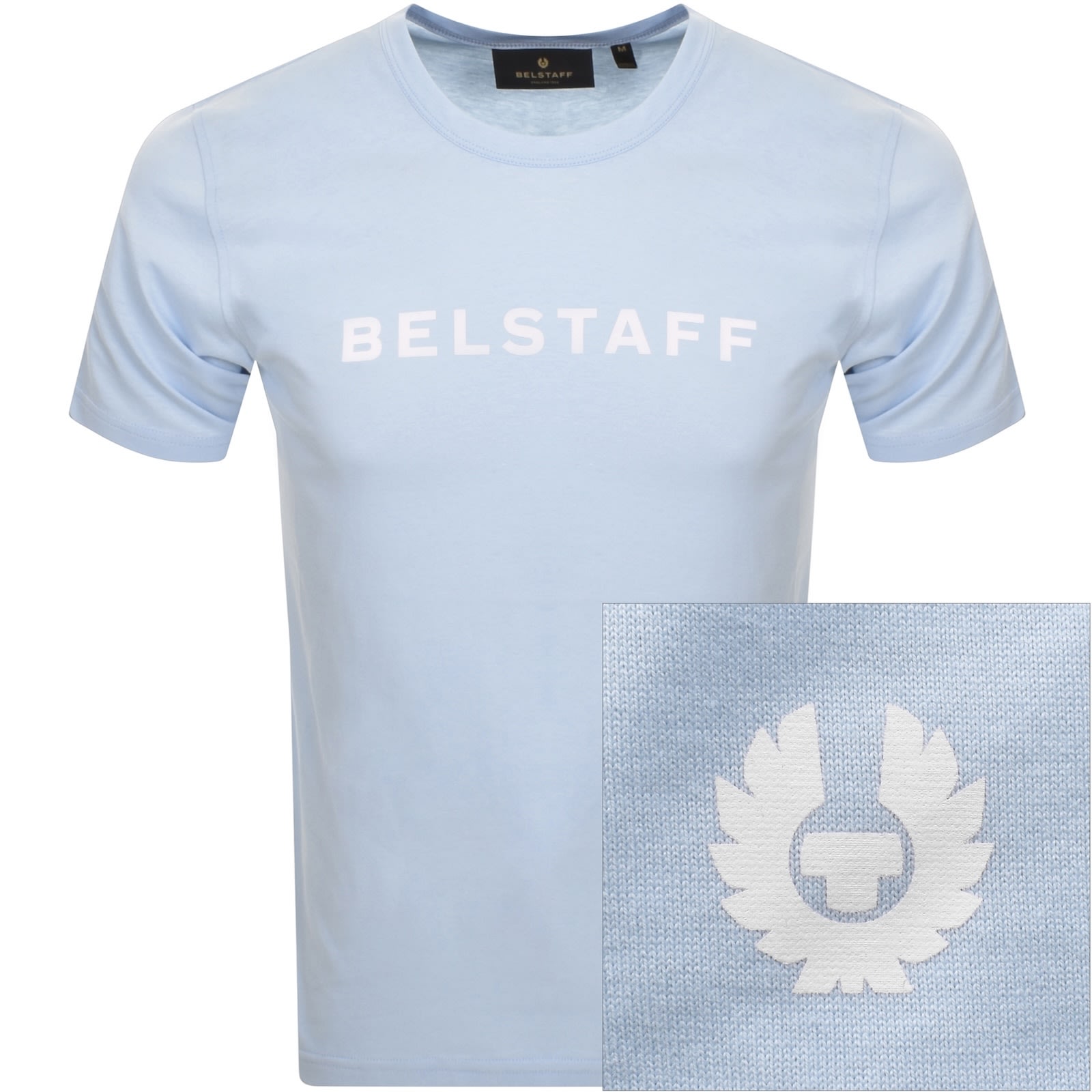 Belstaff Short Sleeve Logo T Shirt Quarry Blue In Blue
