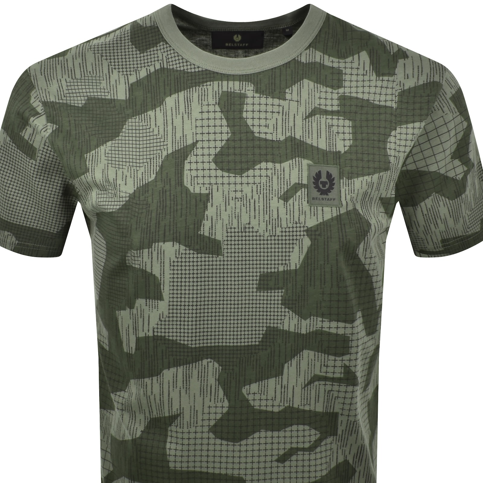 Belstaff Terrain Camo T Shirt Surplus Green In Green