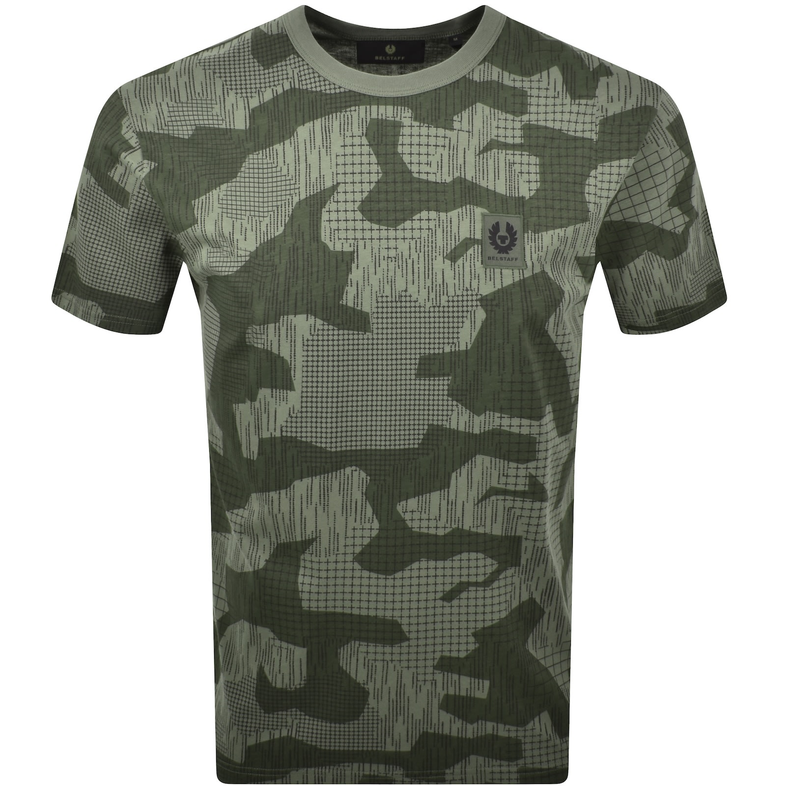 Belstaff Terrain Camo T Shirt Surplus Green In Green