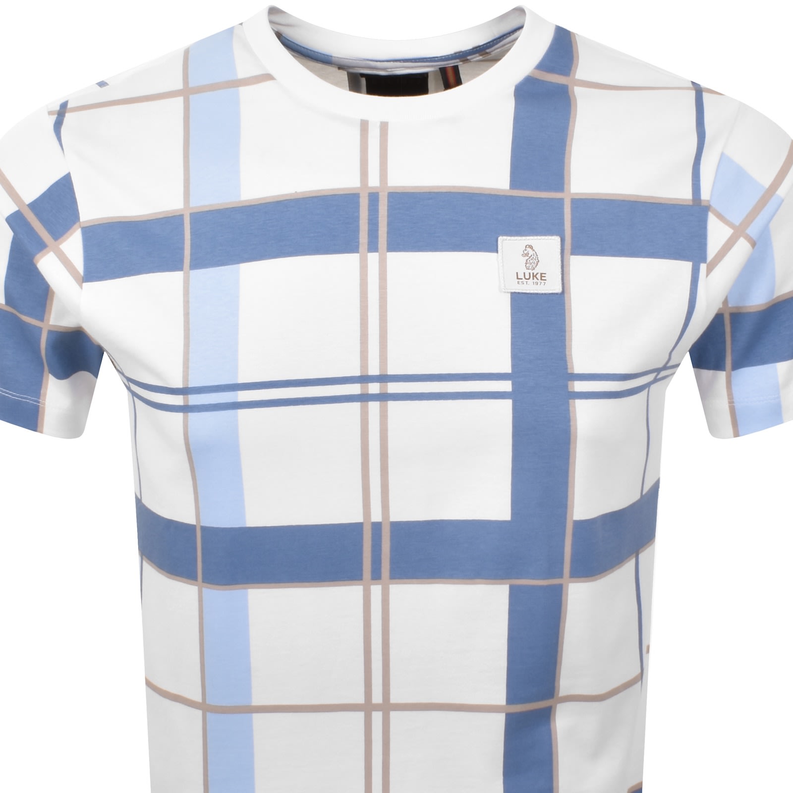 Luke 1977 Birdoswald Check T Shirt White In White