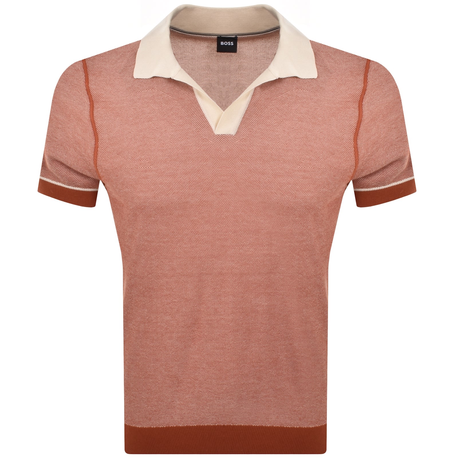 Hugo Boss Boss H Jianluca Knit T Shirt Dark Orange In Orange