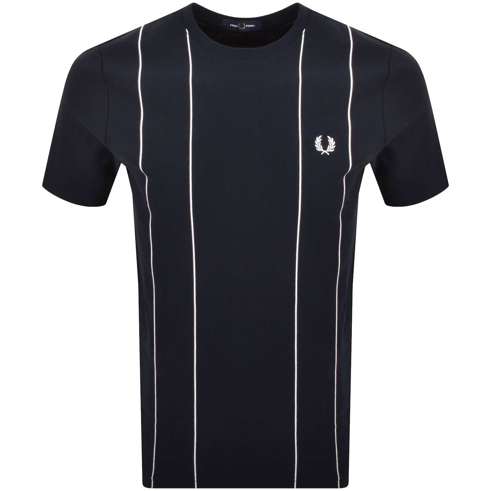 Fred Perry Pinstripe T Shirt Navy In Navy