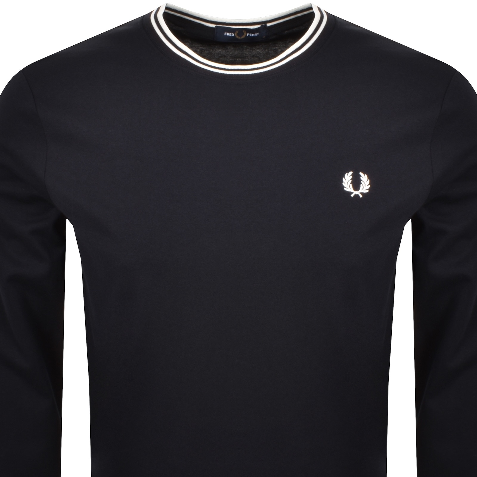 Fred Perry Twin Tipped Long Sleeved T Shirt Navy In Navy