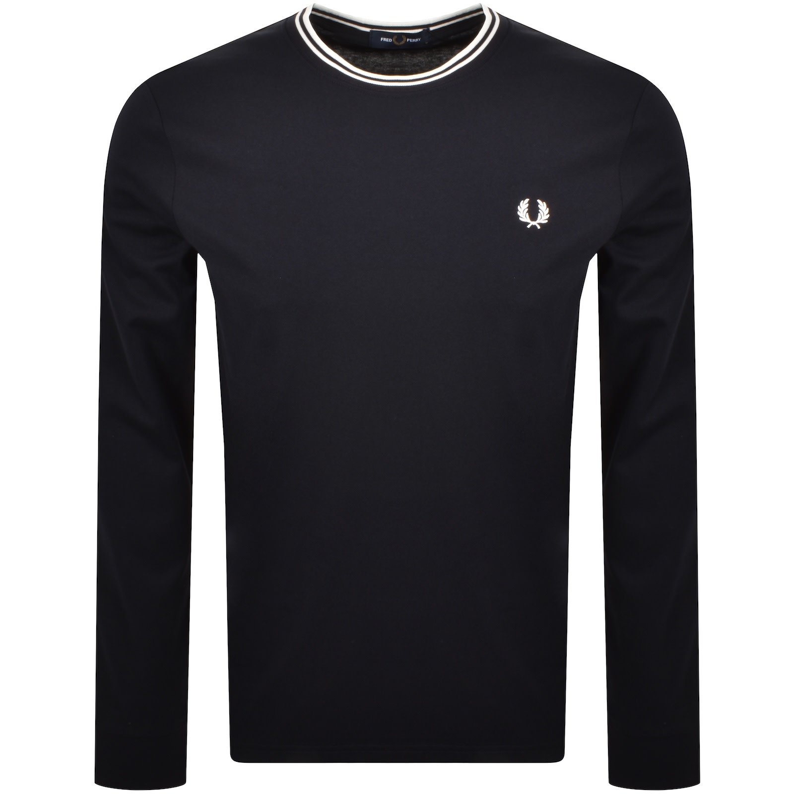 Fred Perry Twin Tipped Long Sleeved T Shirt Navy In Navy