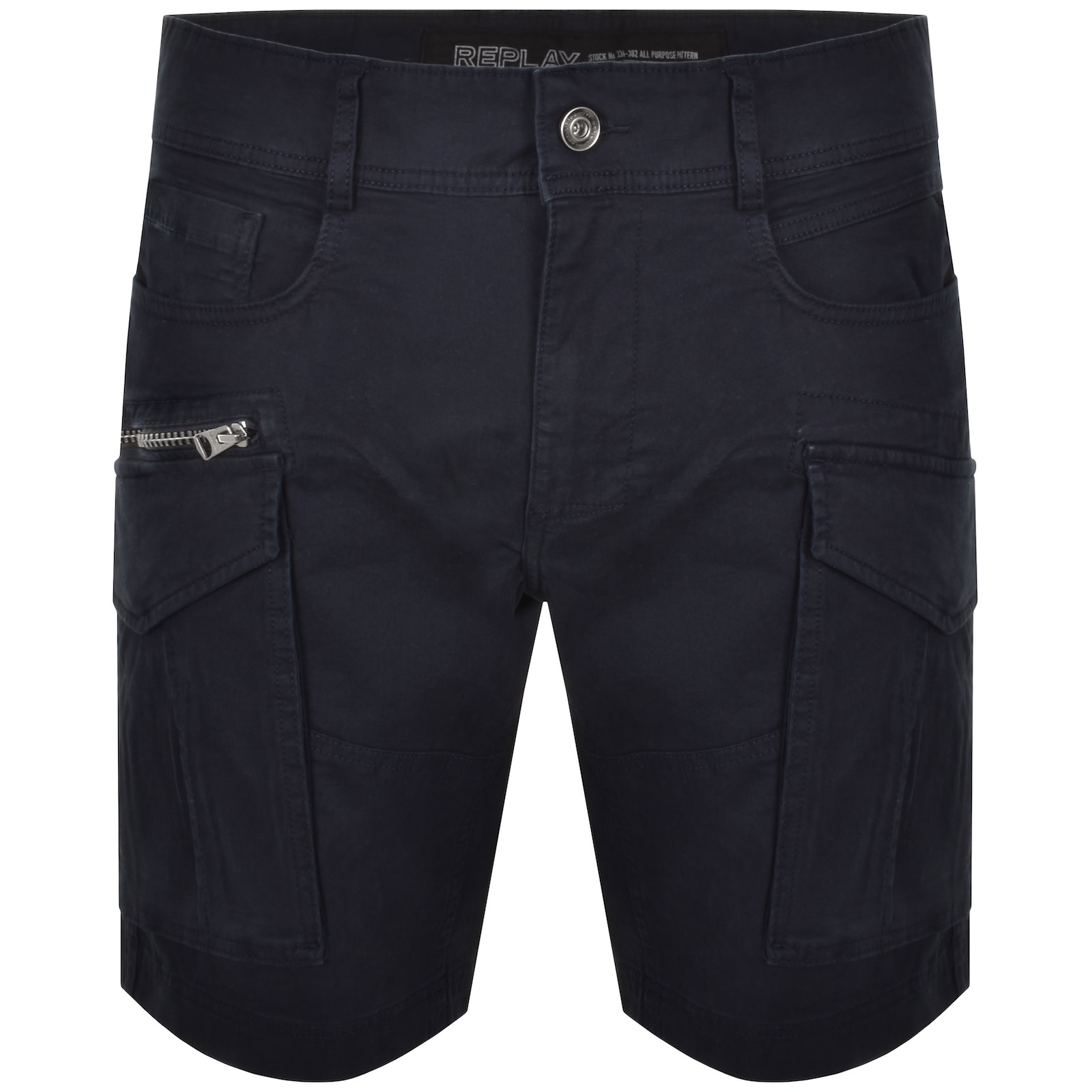 Replay Joe Cargo Shorts Navy In Black
