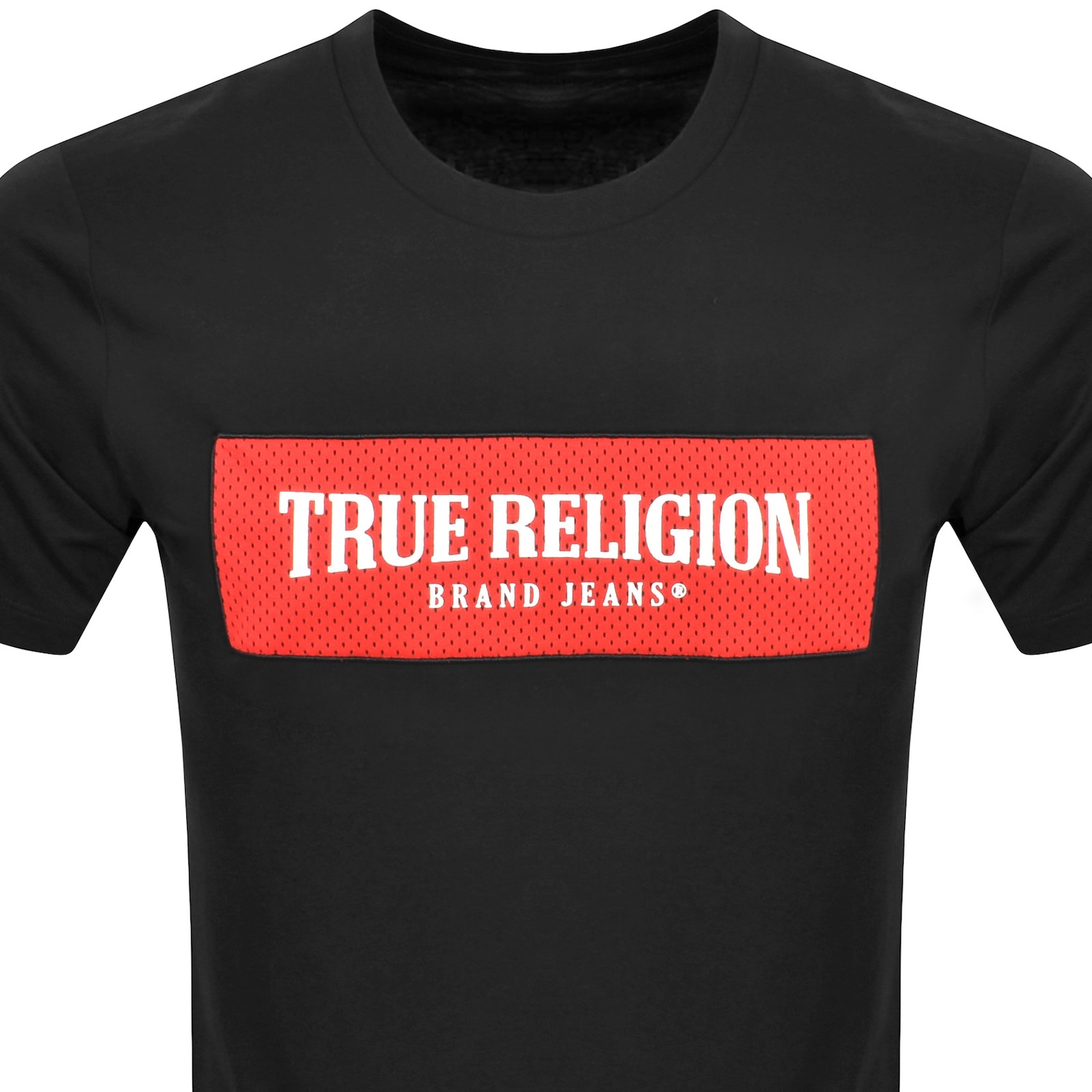 True Religion Mesh Box Logo T Shirt Jet Black In Black