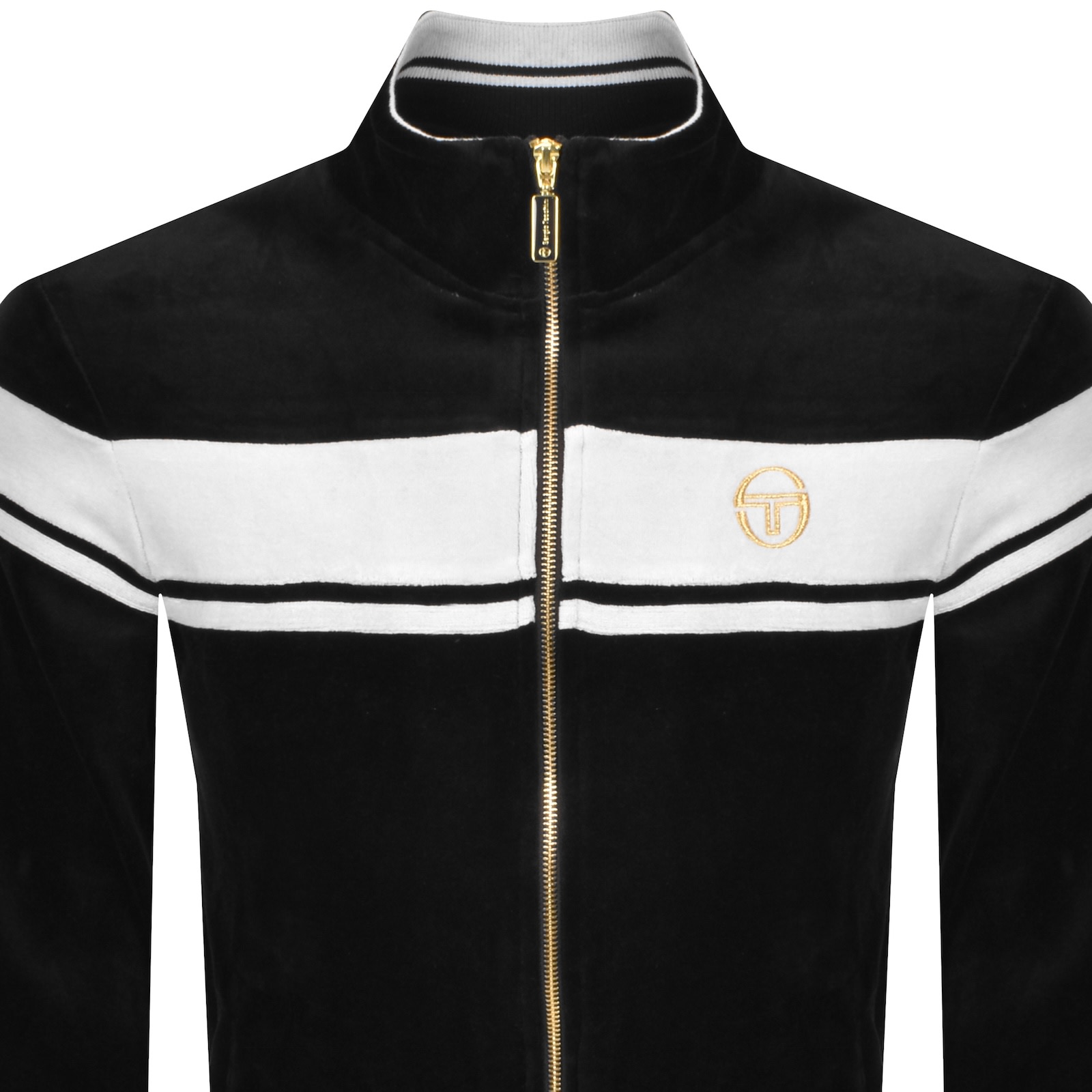 Sergio Tacchini Damarindo Velour Track Top Black In Black