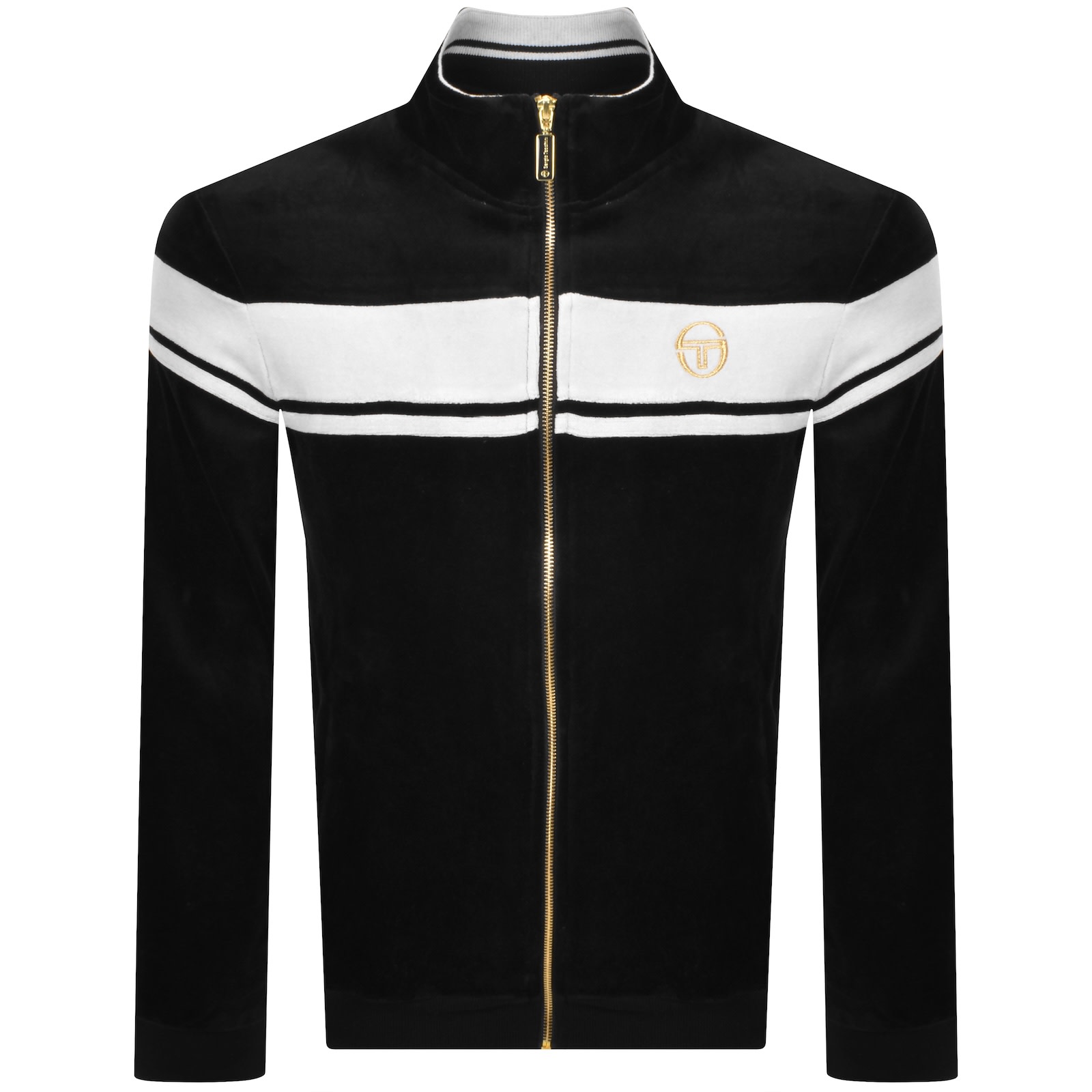 Sergio Tacchini Damarindo Velour Track Top Black In Black