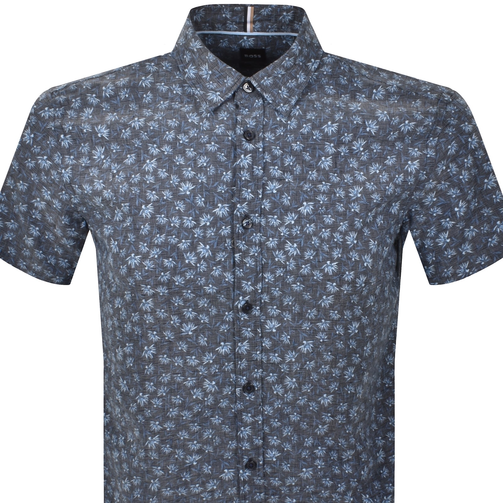 Hugo Boss Boss Roan Ken Short Sleeve Button-up Shirt In Navy