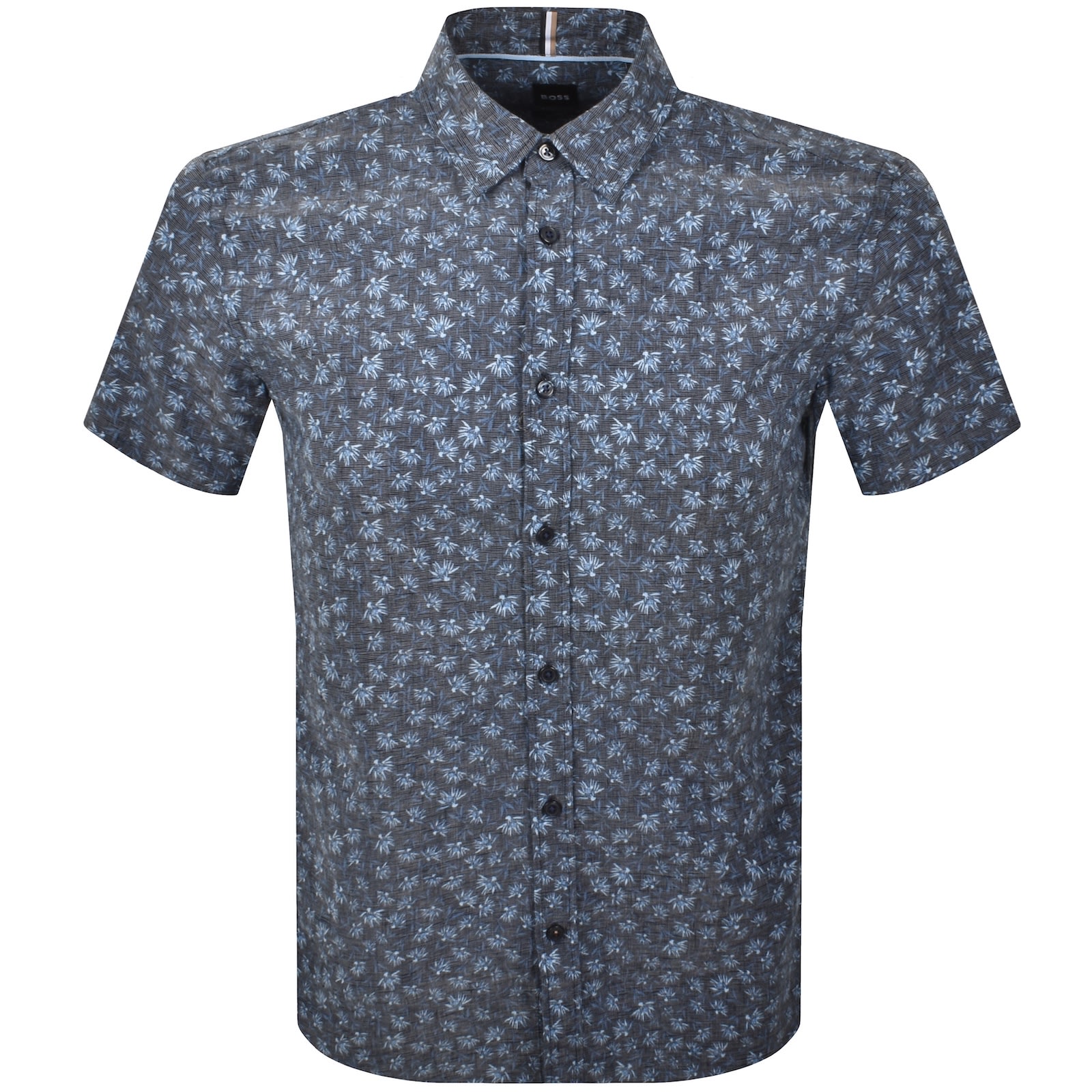 Hugo Boss Boss Roan Ken Short Sleeve Button-up Shirt In Navy