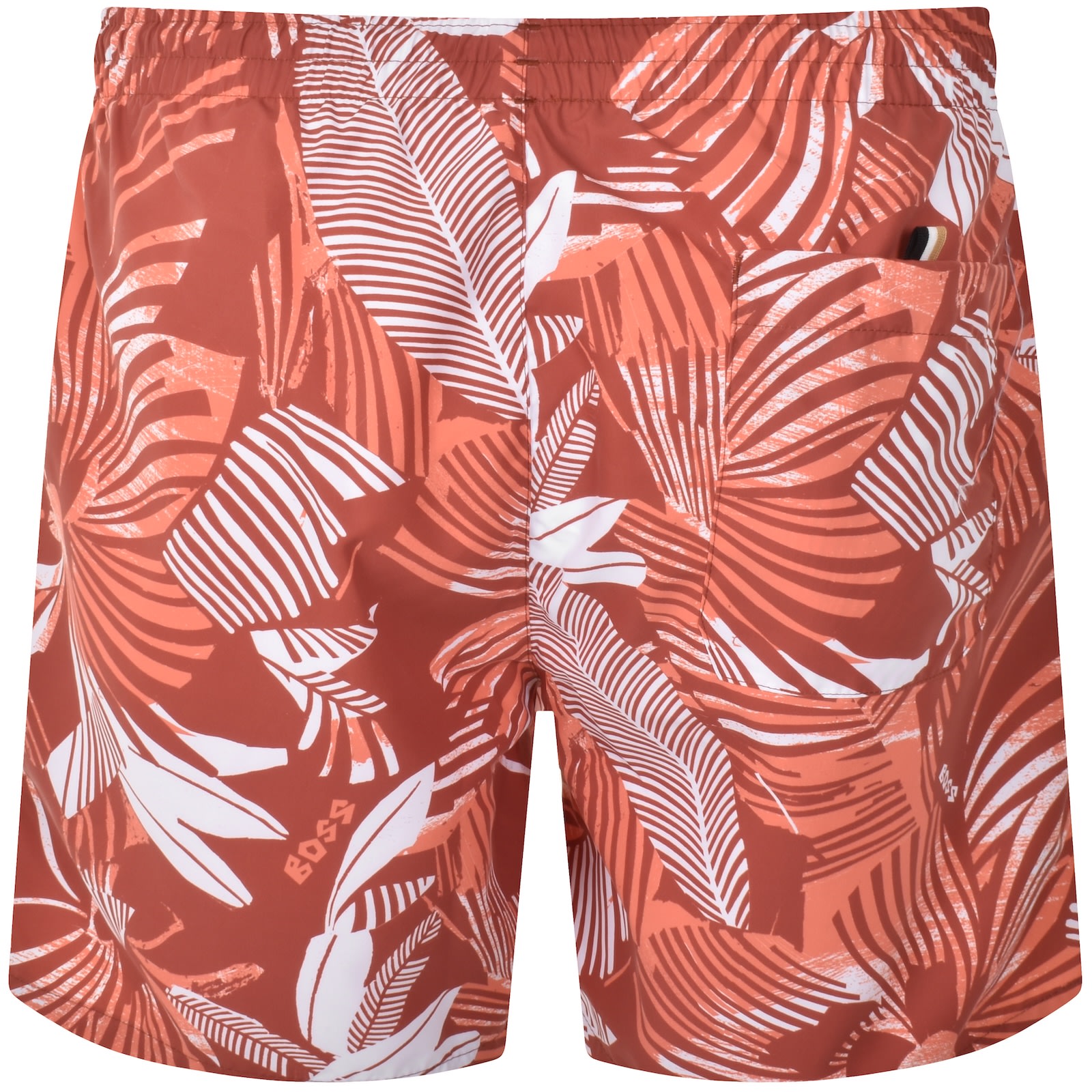 Hugo Boss Boss Piranha Floral Swim Trunks In Orange