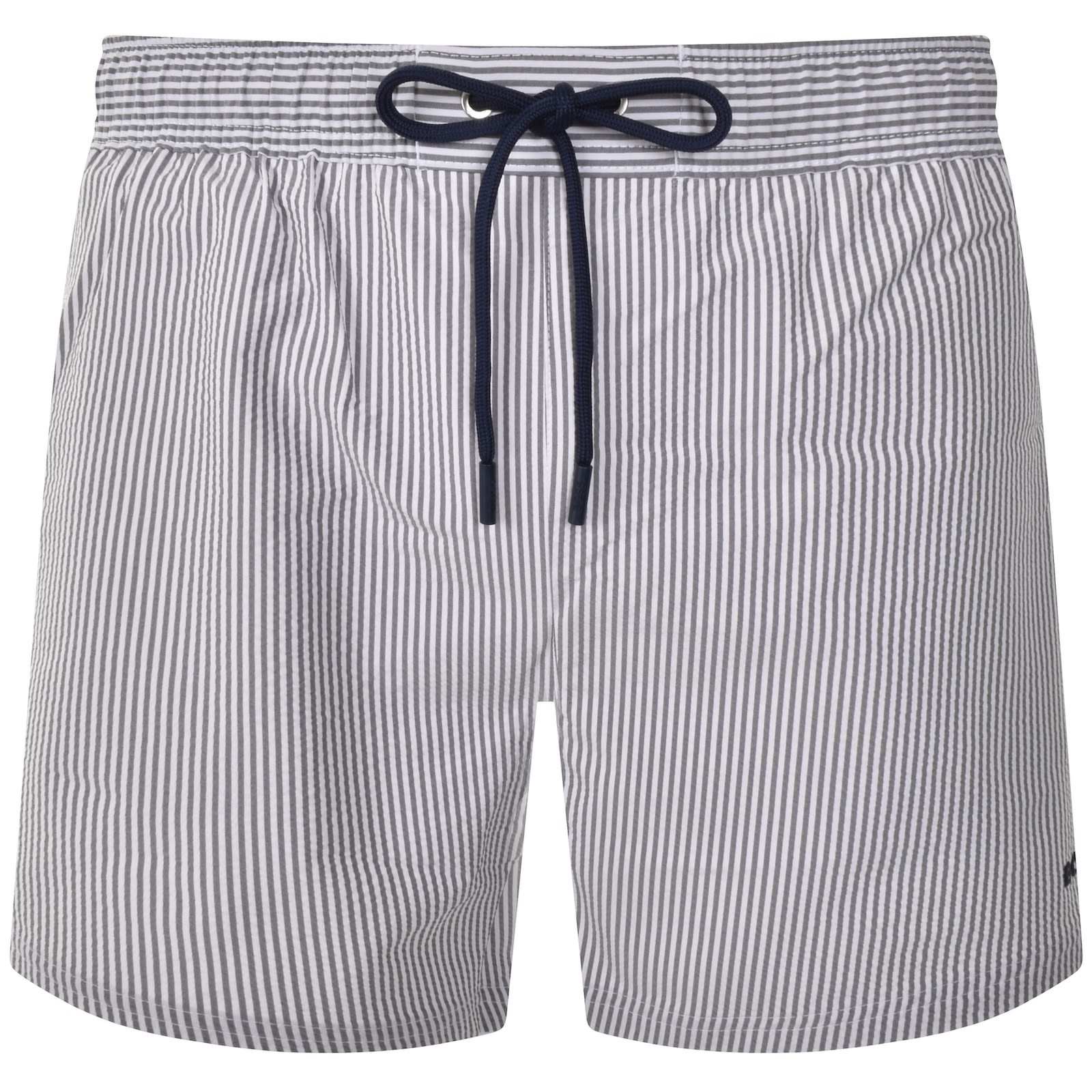 Hugo Boss Swim Shorts In Striped Seersucker Fabric In Blue