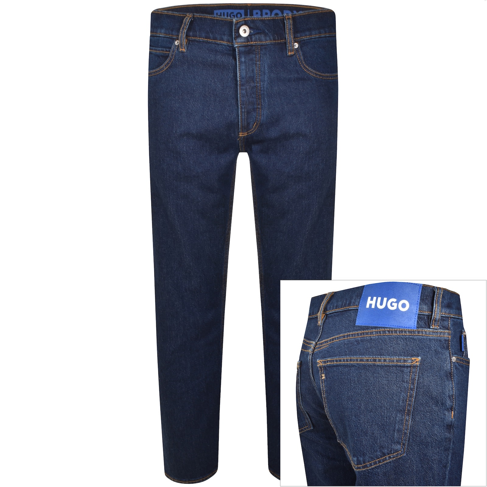 Hugo Blue Brody Jeans Dark Wash Blue In Navy