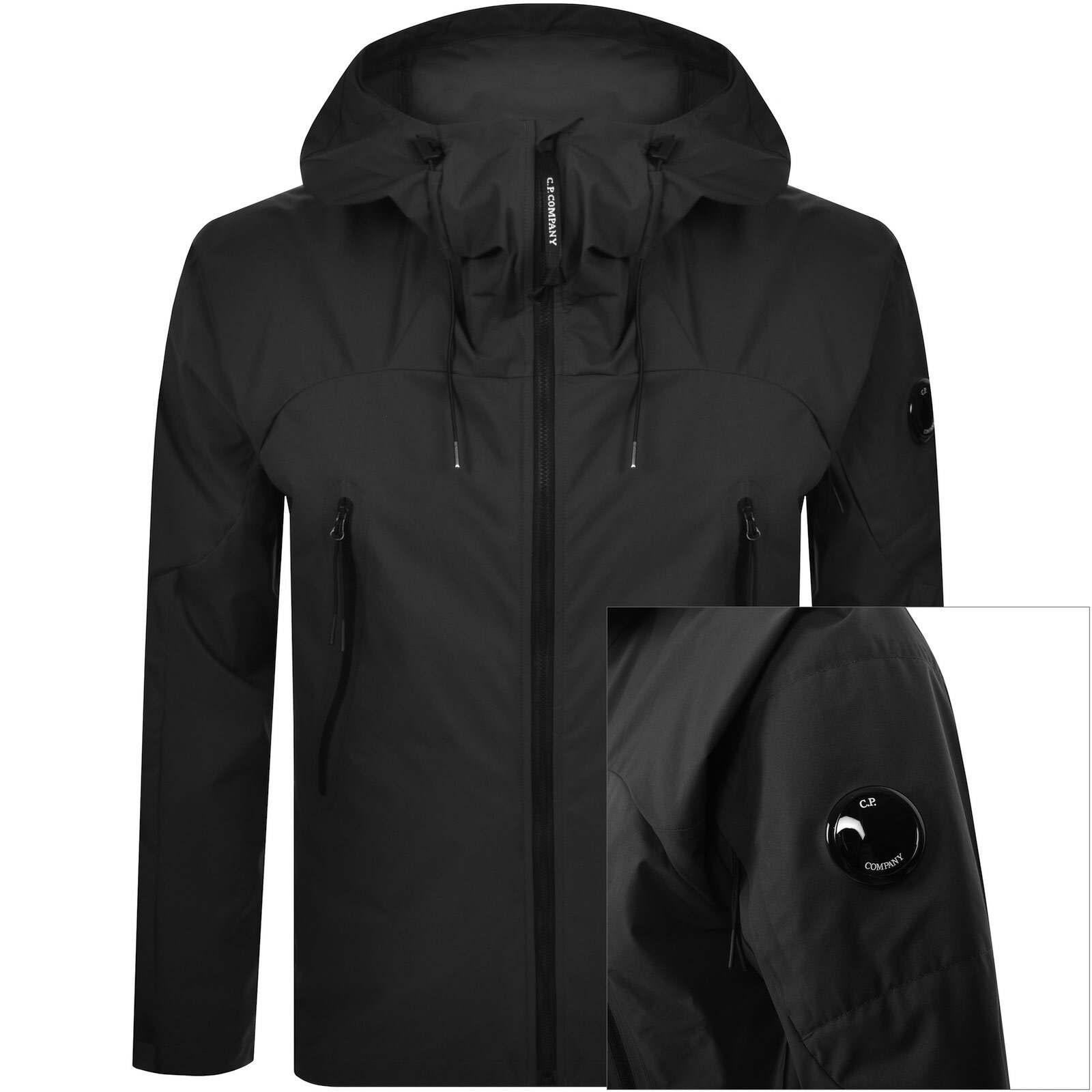C.p. Company Cp Company Pro-tek Hooded Jacket Black In Black
