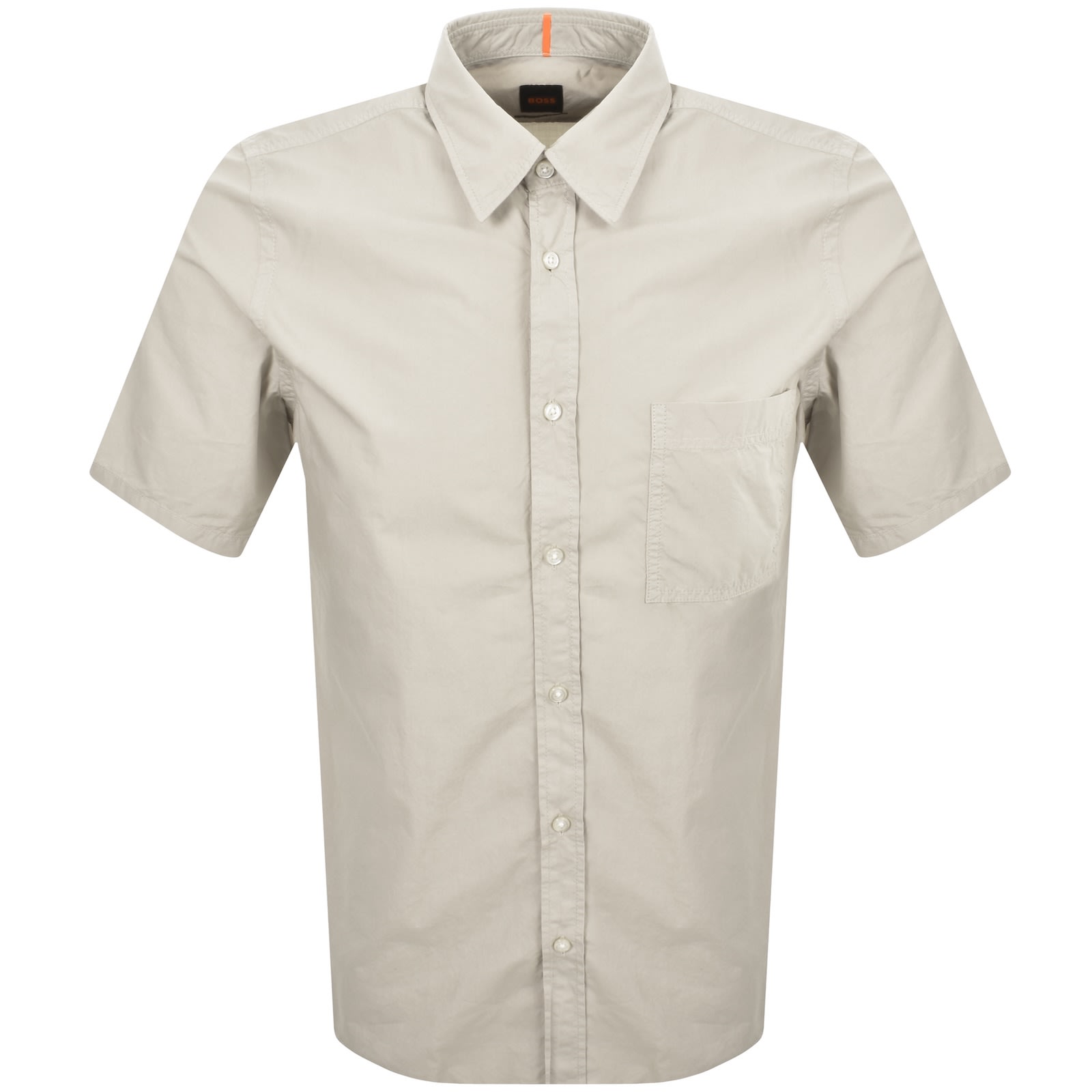Boss Casual Boss Relegant 6 Short Sleeved Shirt Beige In Beige