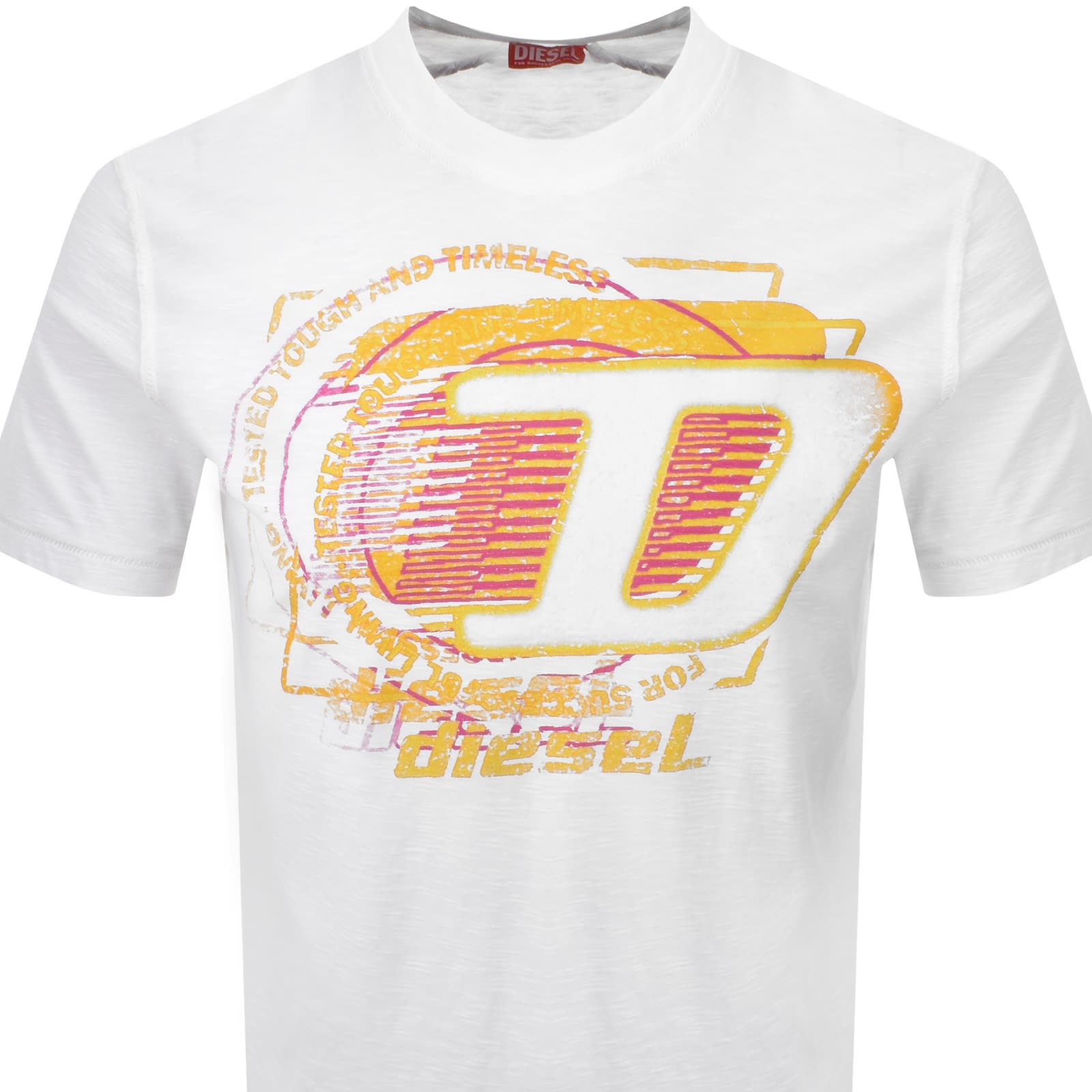 Diesel Cotton Crew Neck T-shirt With Graphic Print In White
