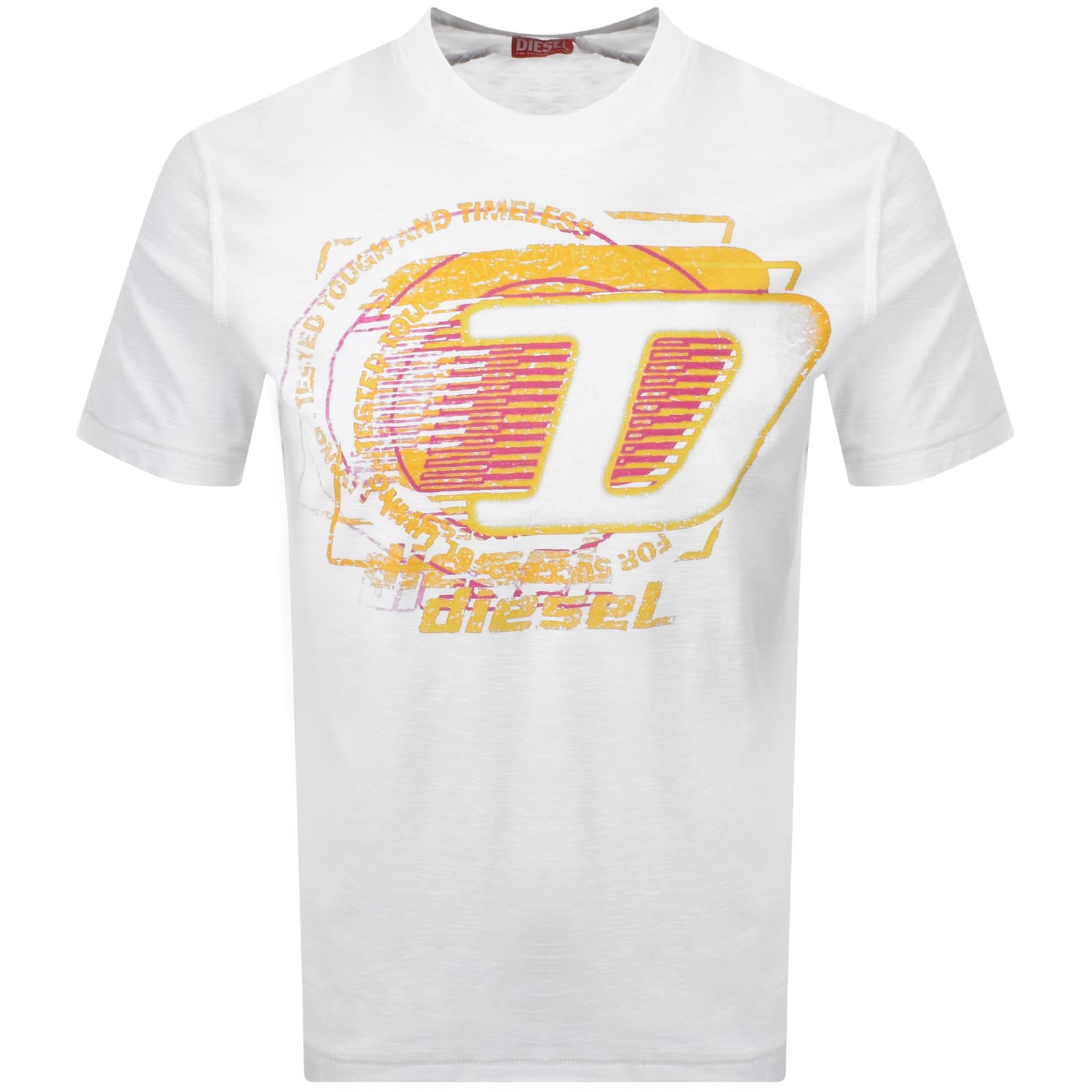 Diesel Cotton Crew Neck T-shirt With Graphic Print In White