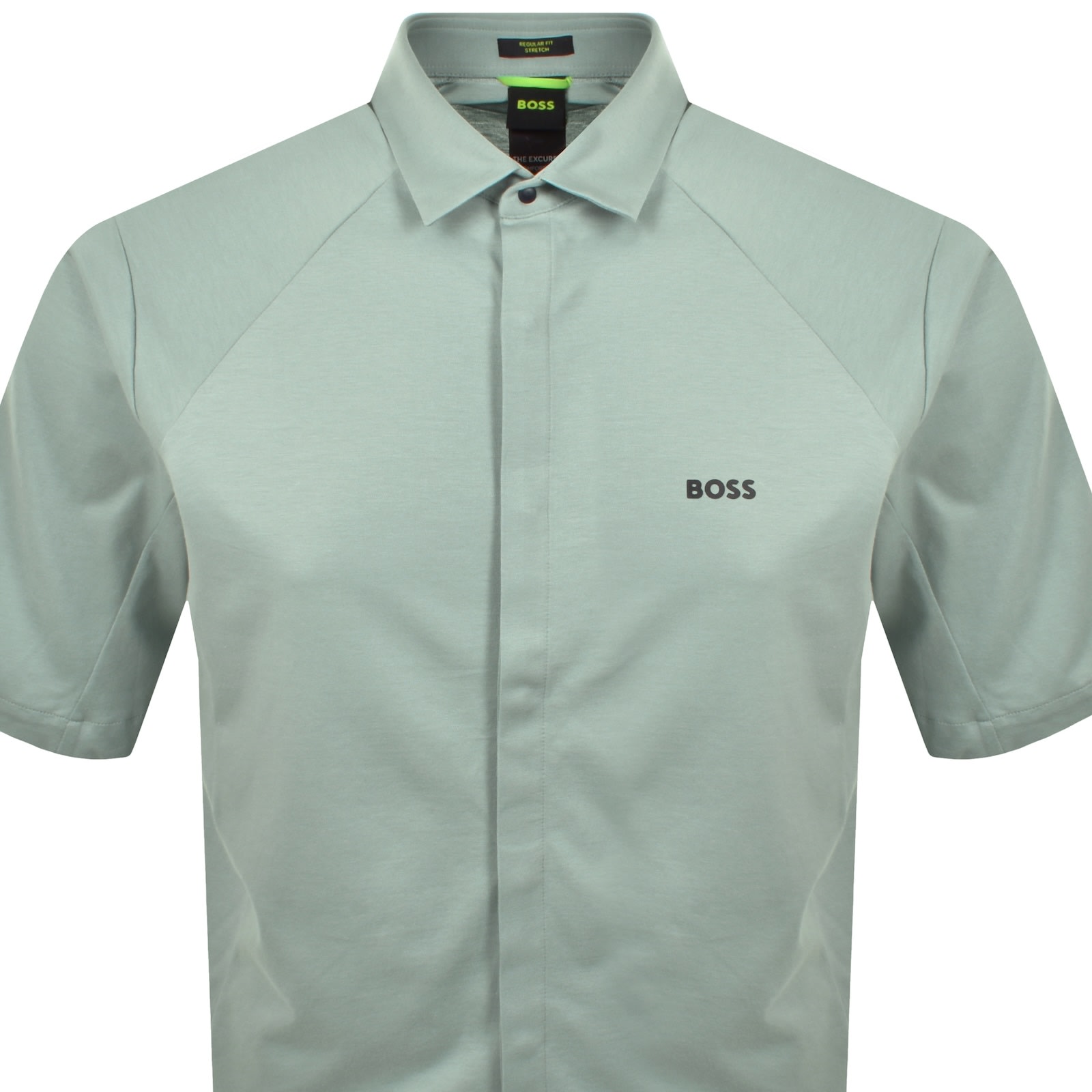 Shop Boss Athleisure Boss B Excurse S Short Sleeve Shirt Green