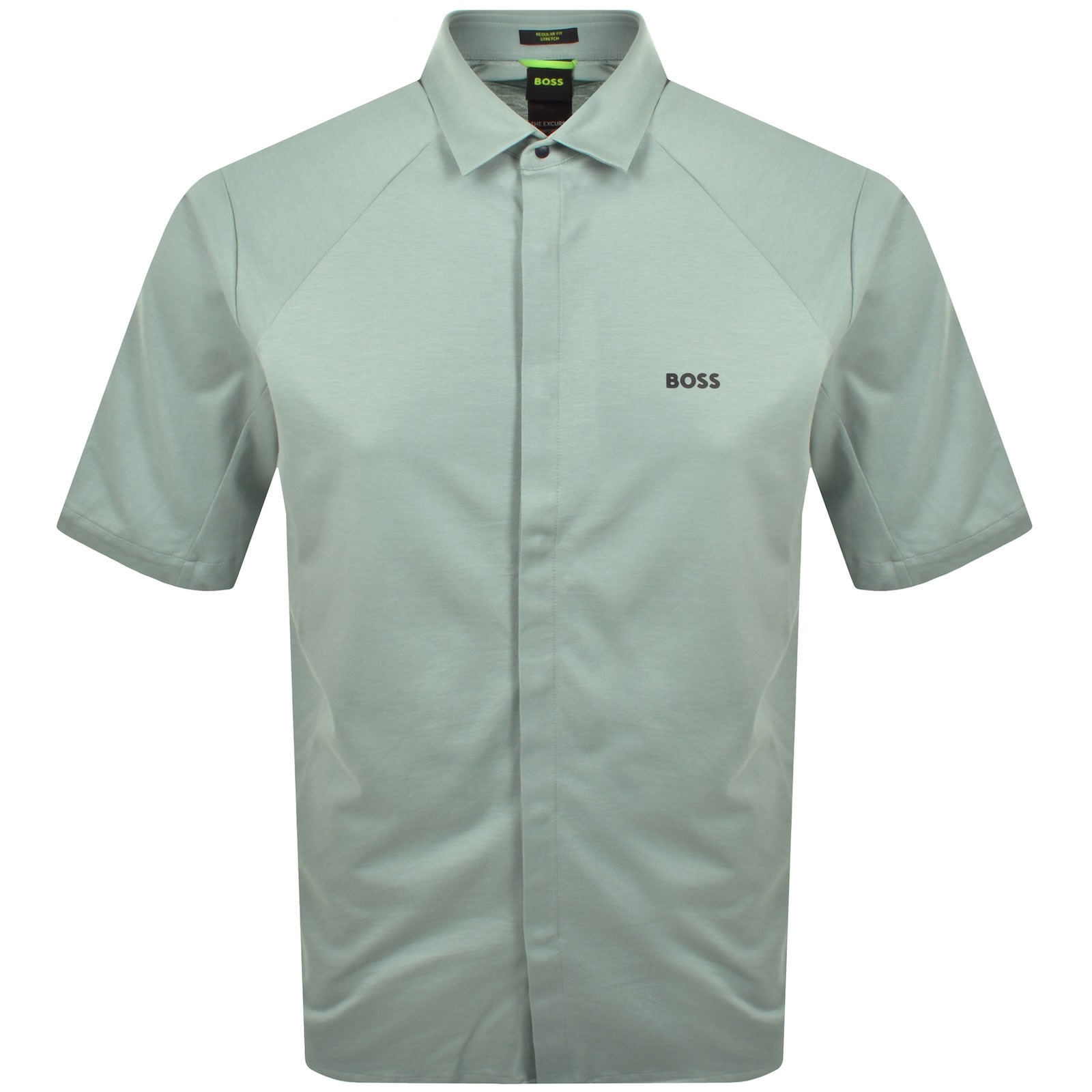 Shop Boss Athleisure Boss B Excurse S Short Sleeve Shirt Green