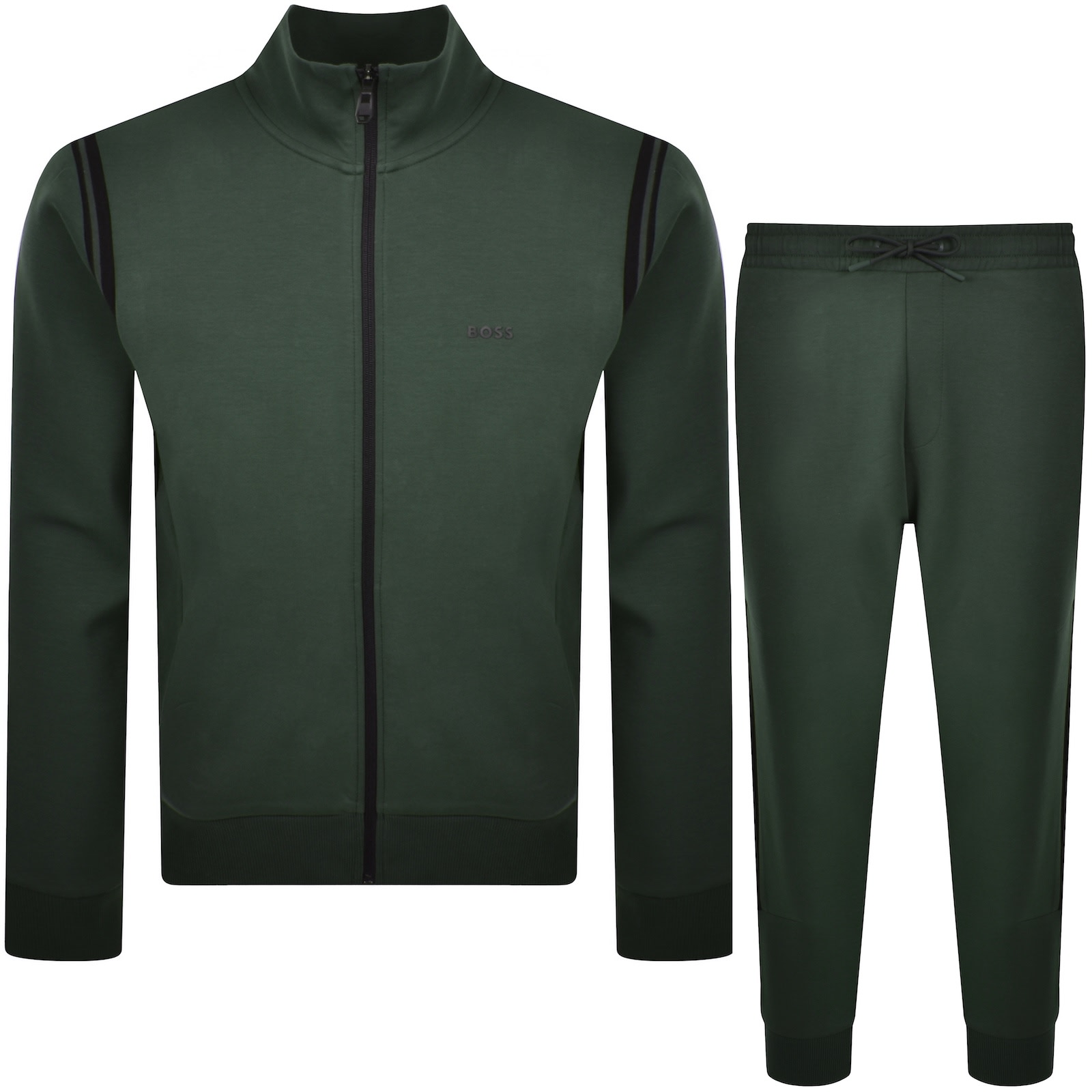 BOSS ATHLEISURE BOSS FULL ZIP TRACKSUIT SET GREEN