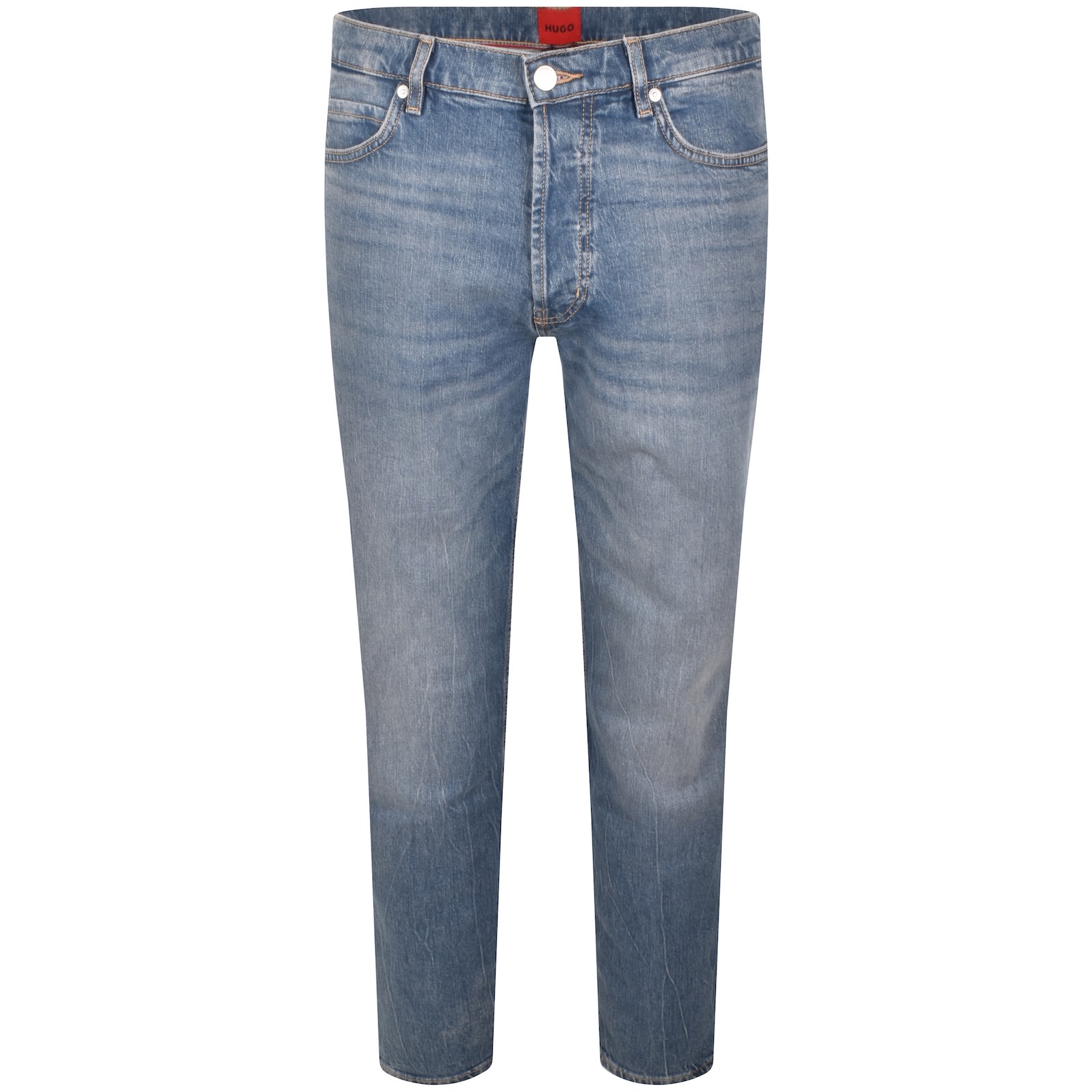 Hugo Boss Hugo 634 Tapered Fit Jeans Mid Wash Blue In Blue