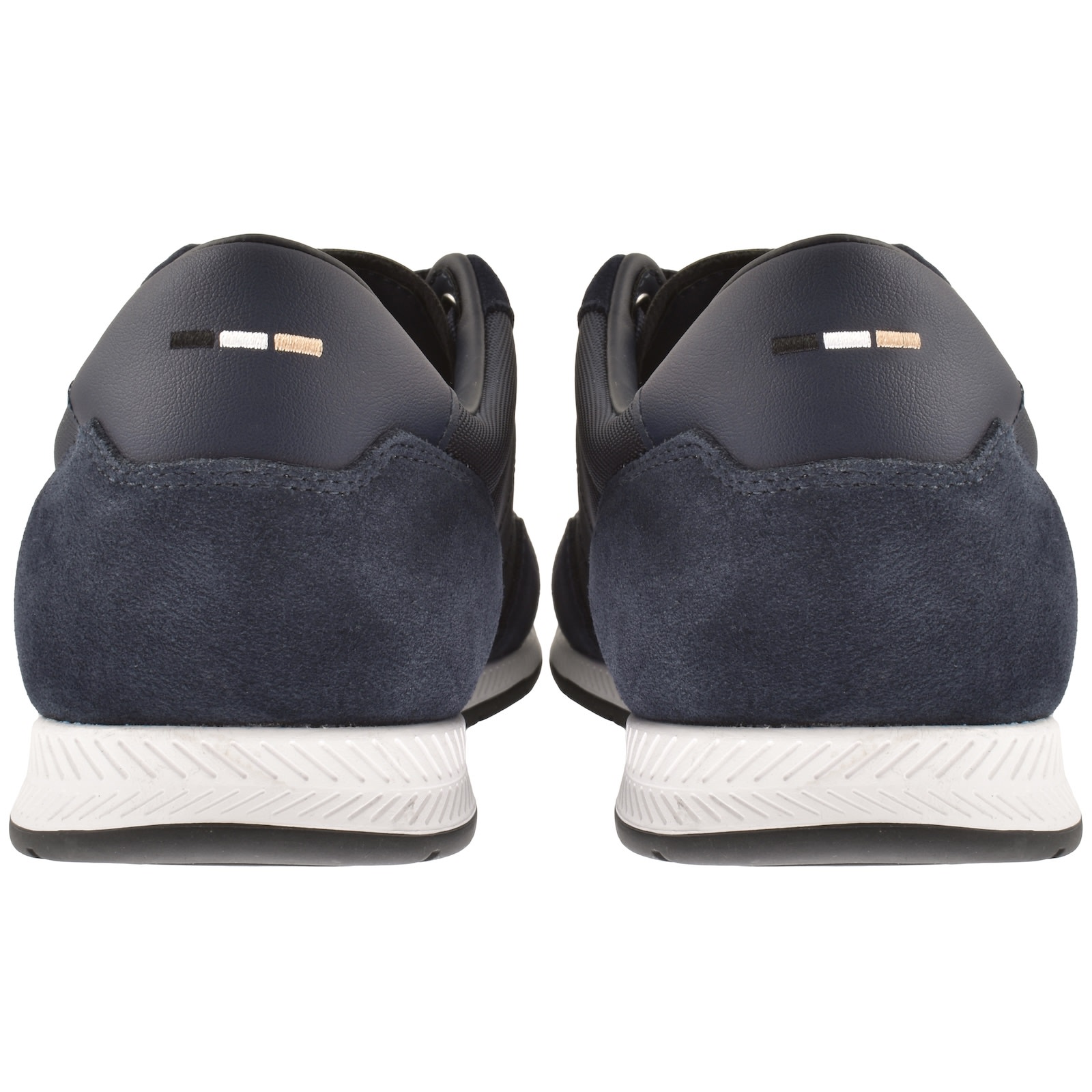 Hugo Boss Mixed-material Lace-up Trainers With Suede Trims In Blue