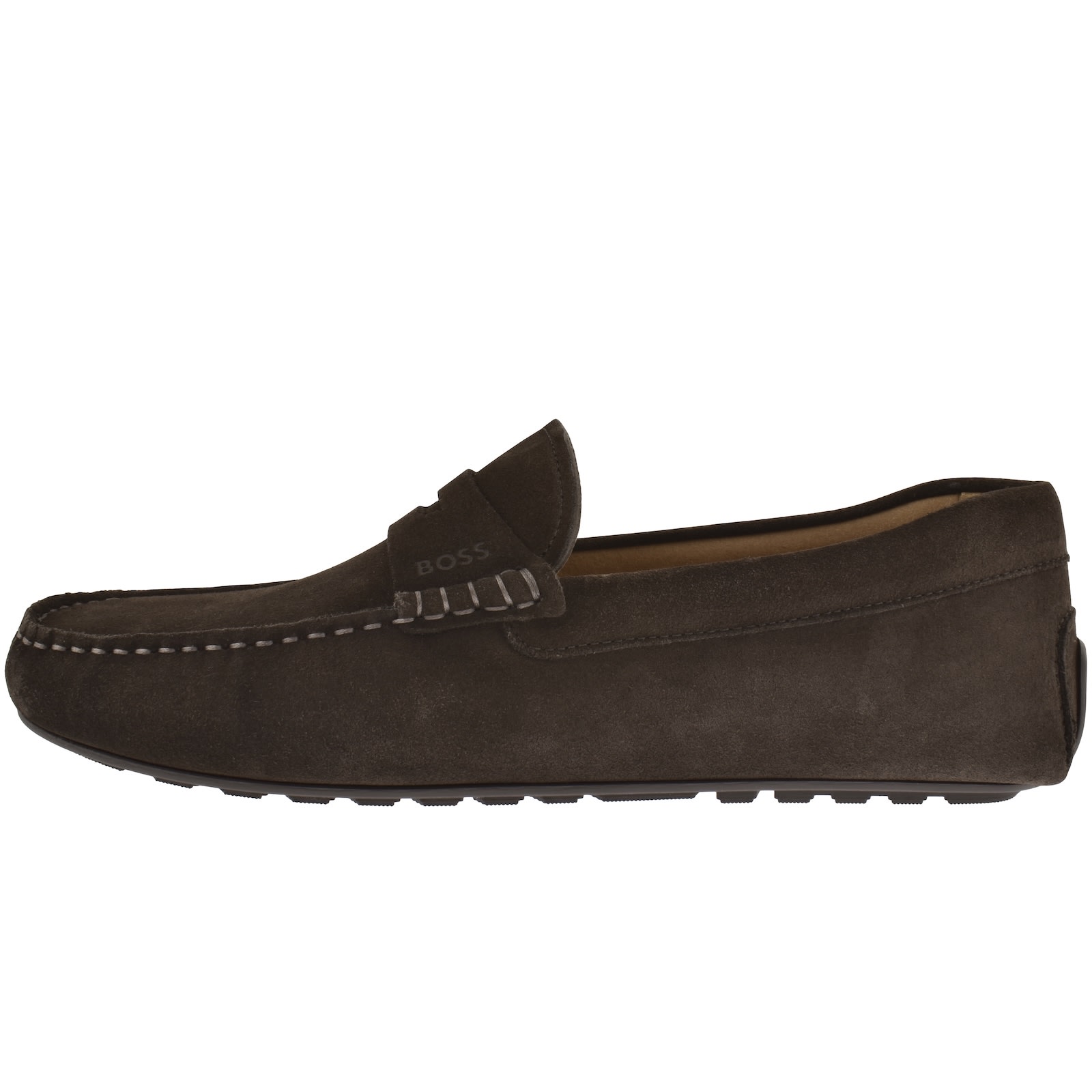 Hugo Boss Boss Noel Moccasin Shoes Dark Brown In Brown