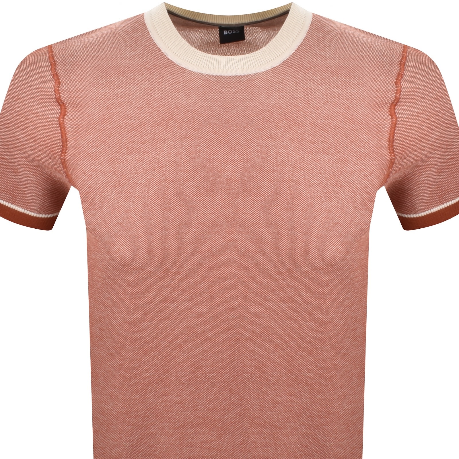 Hugo Boss Boss H Jianluca Knit T Shirt Dark Orange In Orange