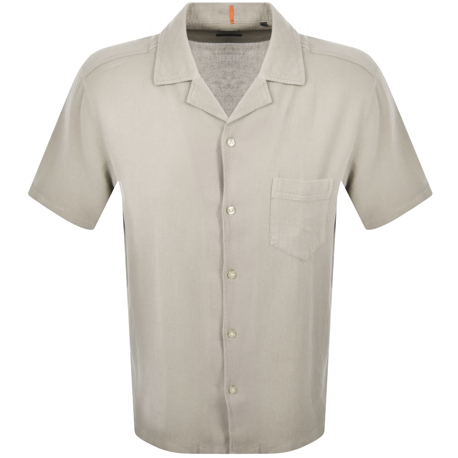 Boss Casual Boss Rayer Short Sleeve Shirt Beige In Beige