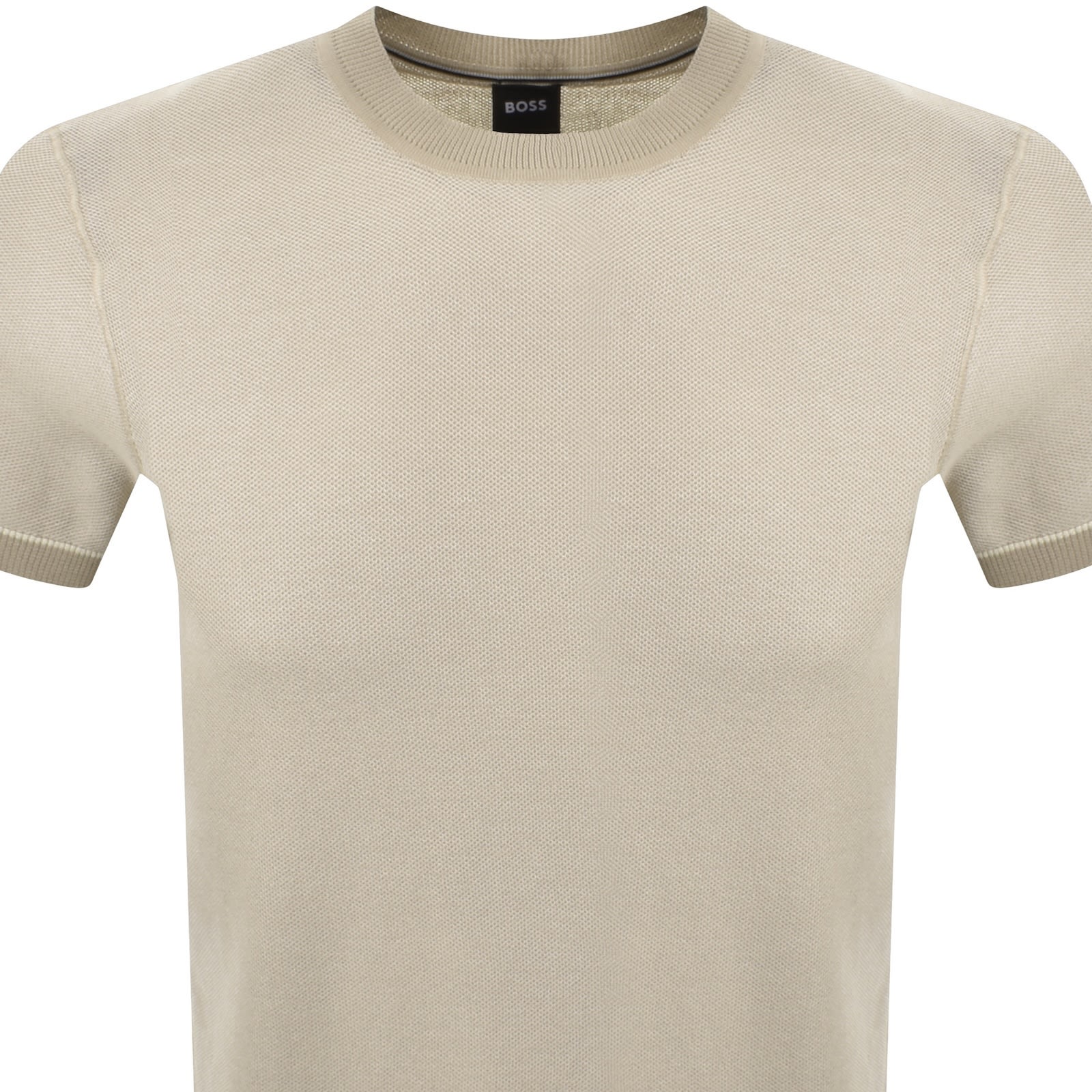 Hugo Boss Boss H Jianluca Knit T Shirt Beige In Neutral