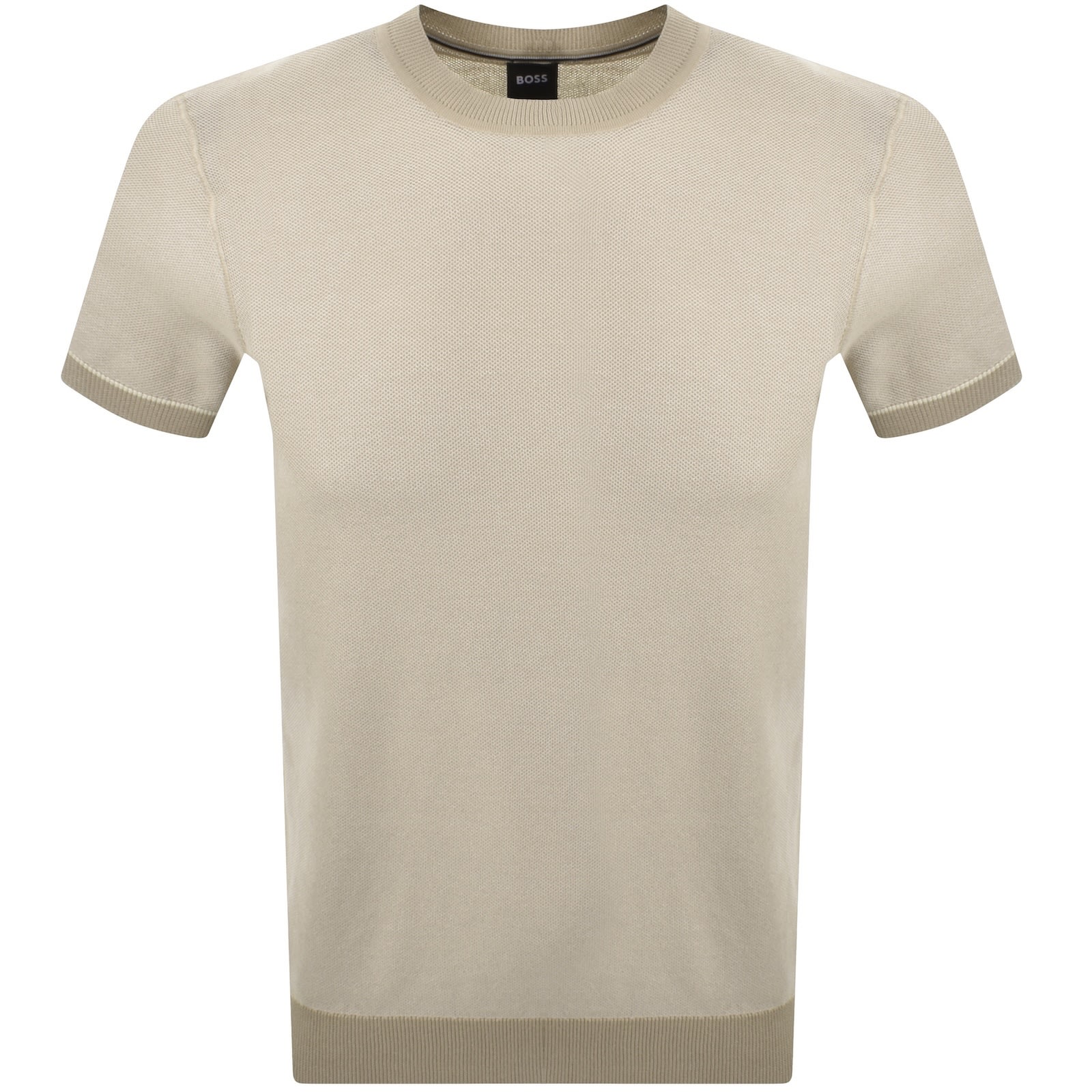 Hugo Boss Boss H Jianluca Knit T Shirt Beige In Neutral