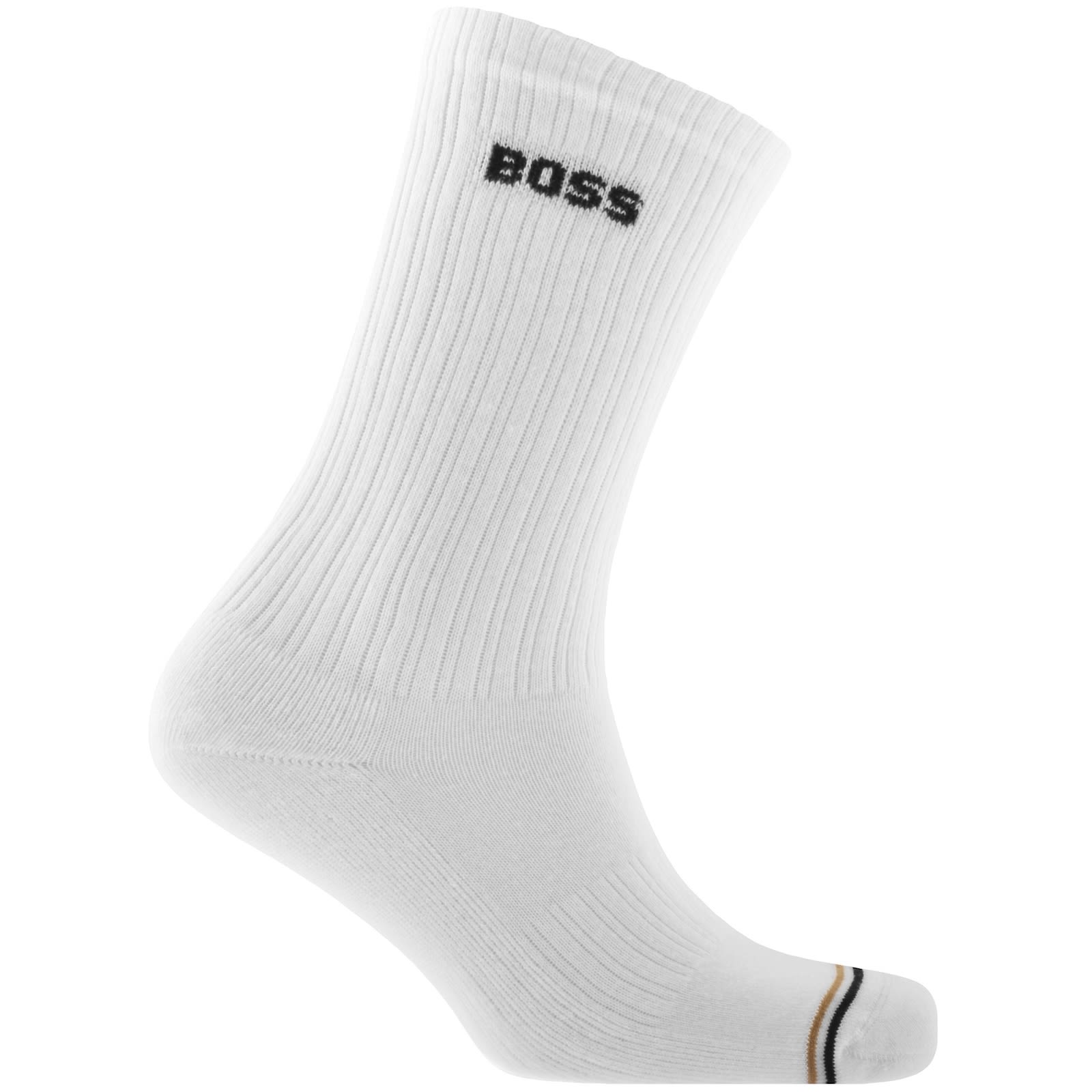 Hugo Boss Boss 3 Pack Logo Quarter Socks In Multi