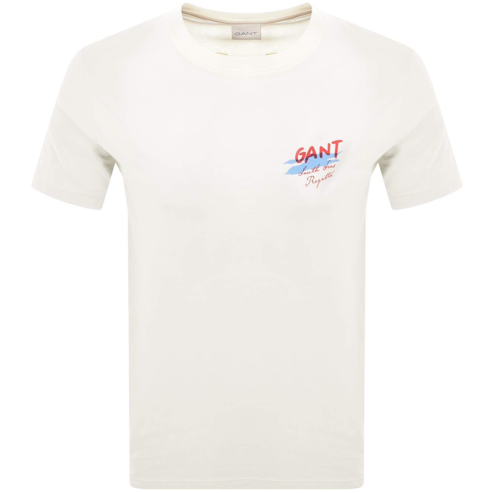 Gant Regular Fit Graphic T Shirt Cream In White