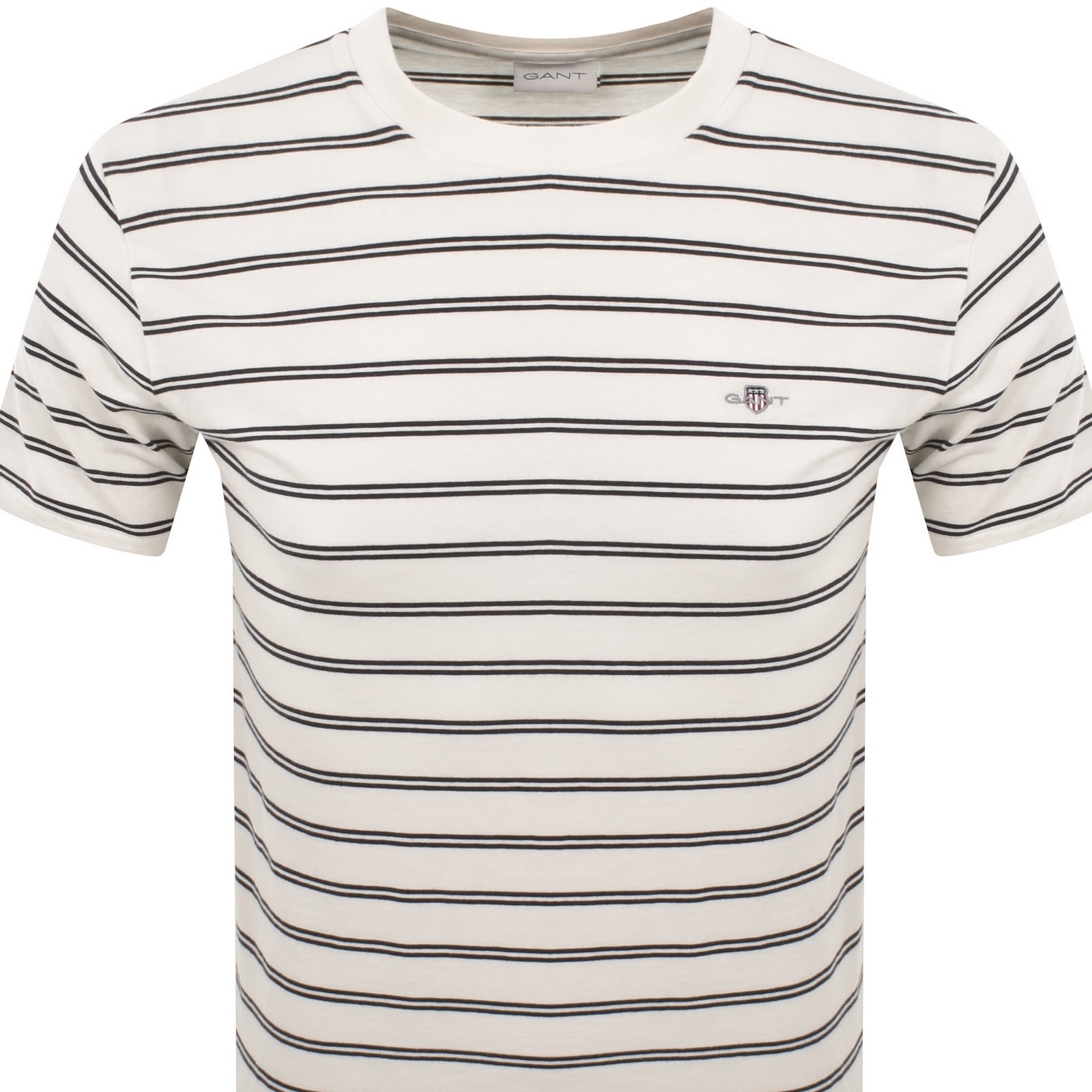 Gant Striped T Shirt Cream In White