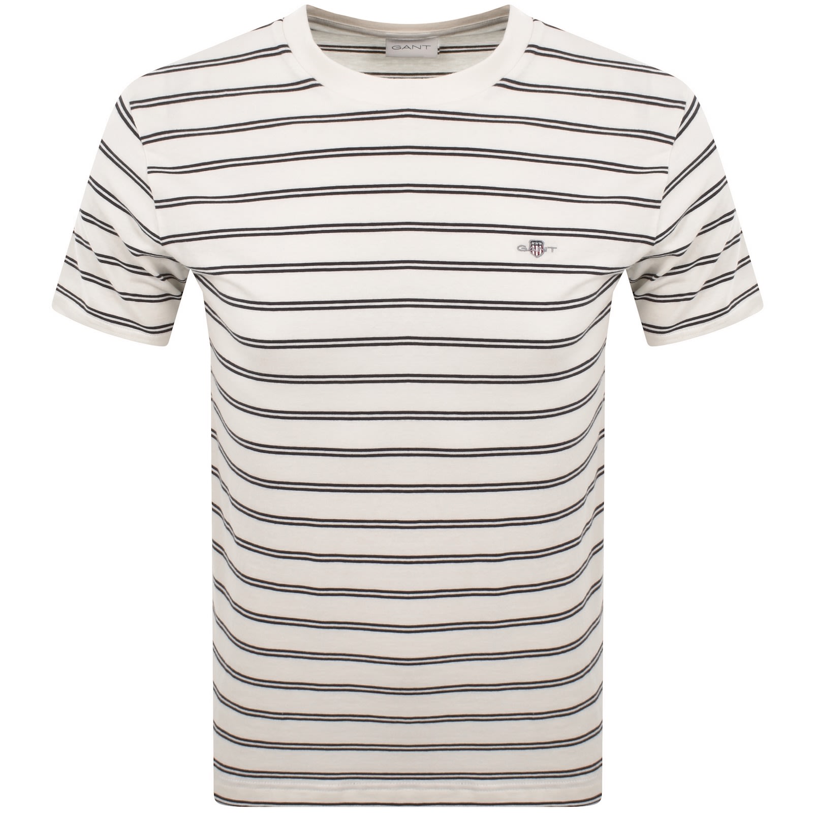 Gant Striped T Shirt Cream In White