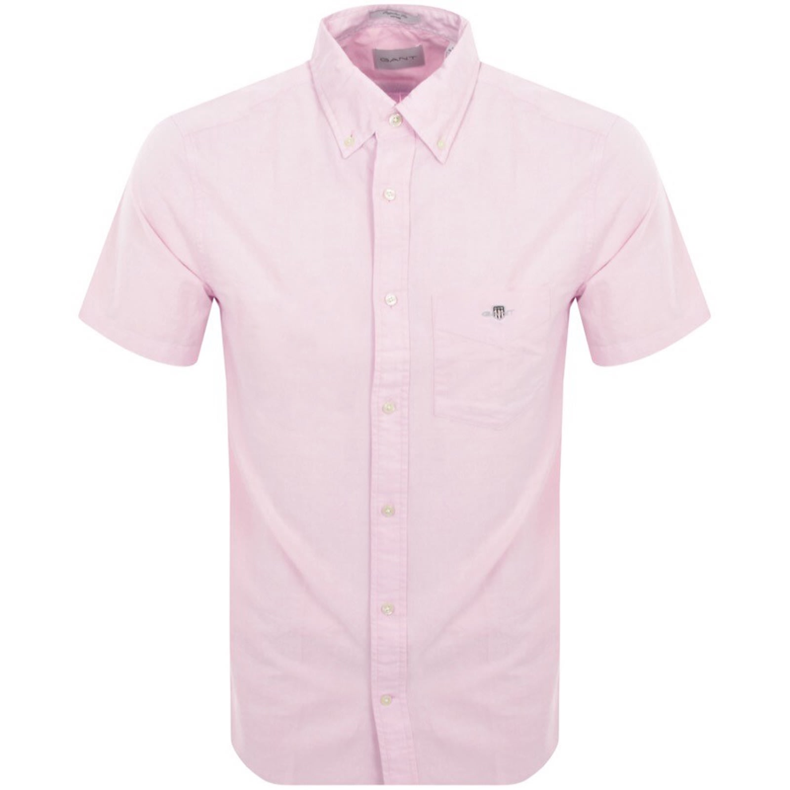 Gant Mens Regular Fit Classic Oxford Stripe Short Sleeve Shirt In Pink