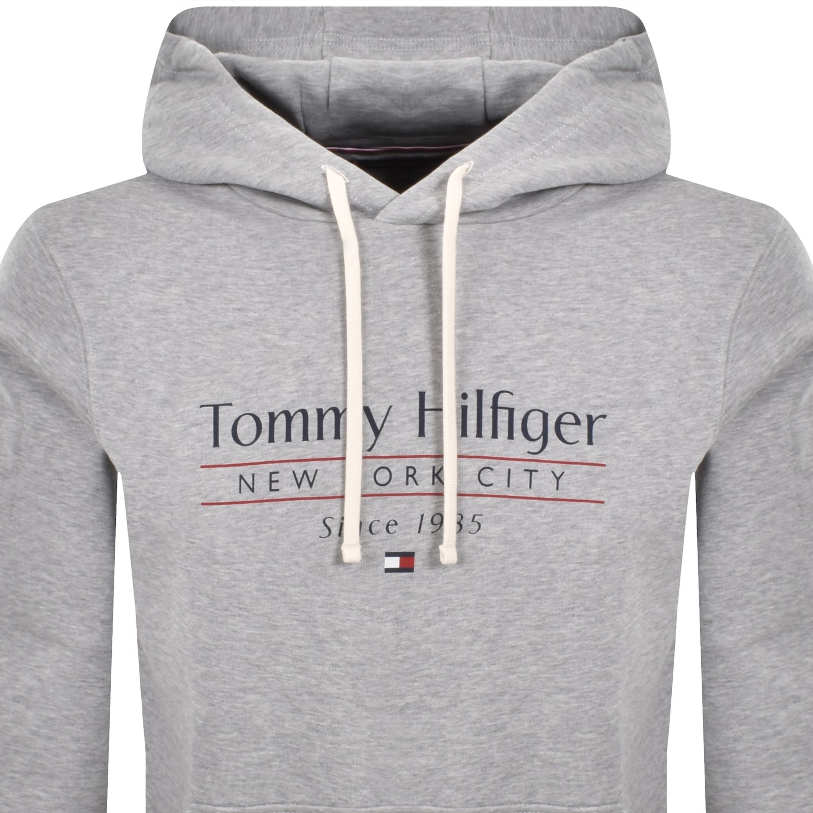Tommy Hilfiger Logo Center Stack Hoodie Grey In Gray