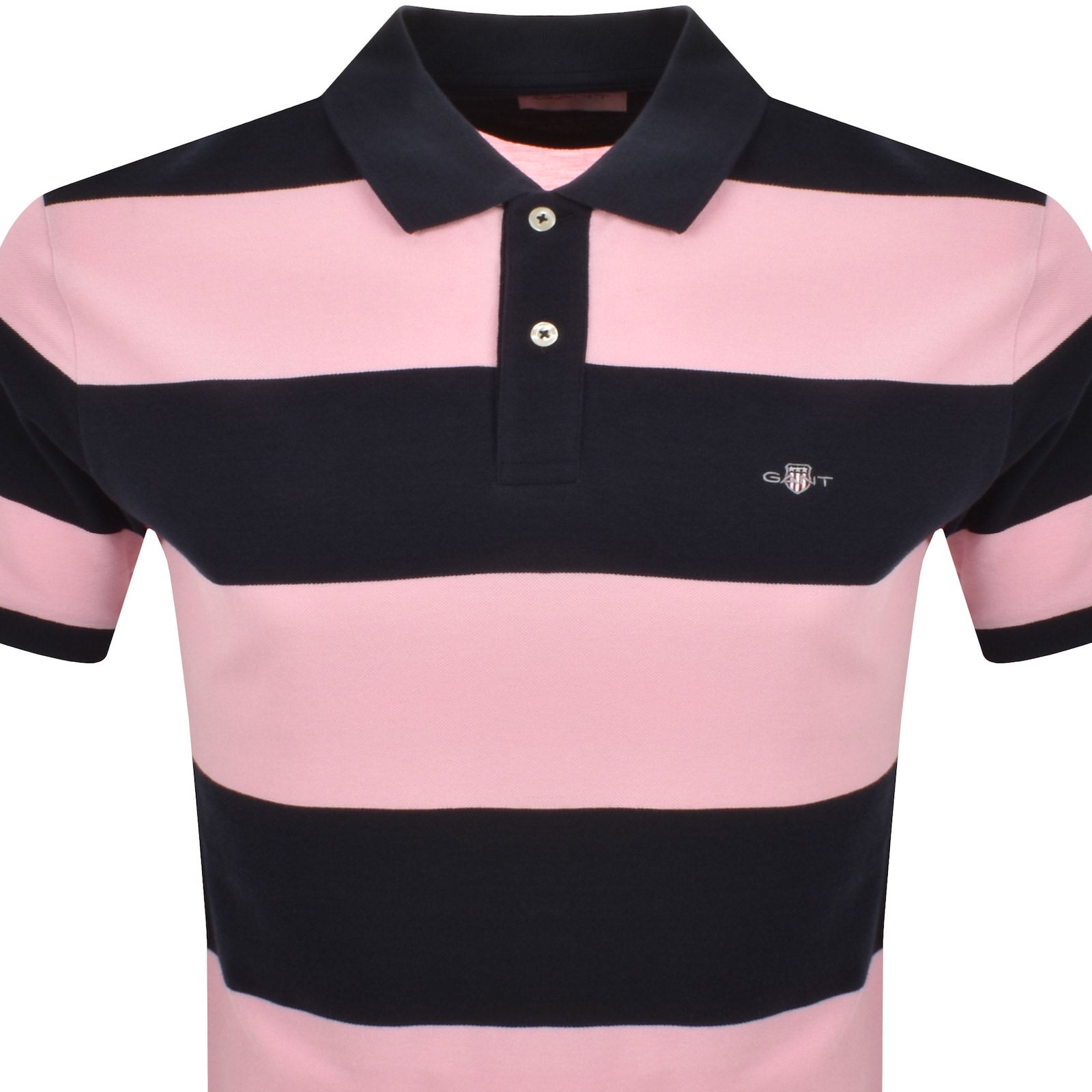 Gant Shield Logo Block Stripe Pique Polo