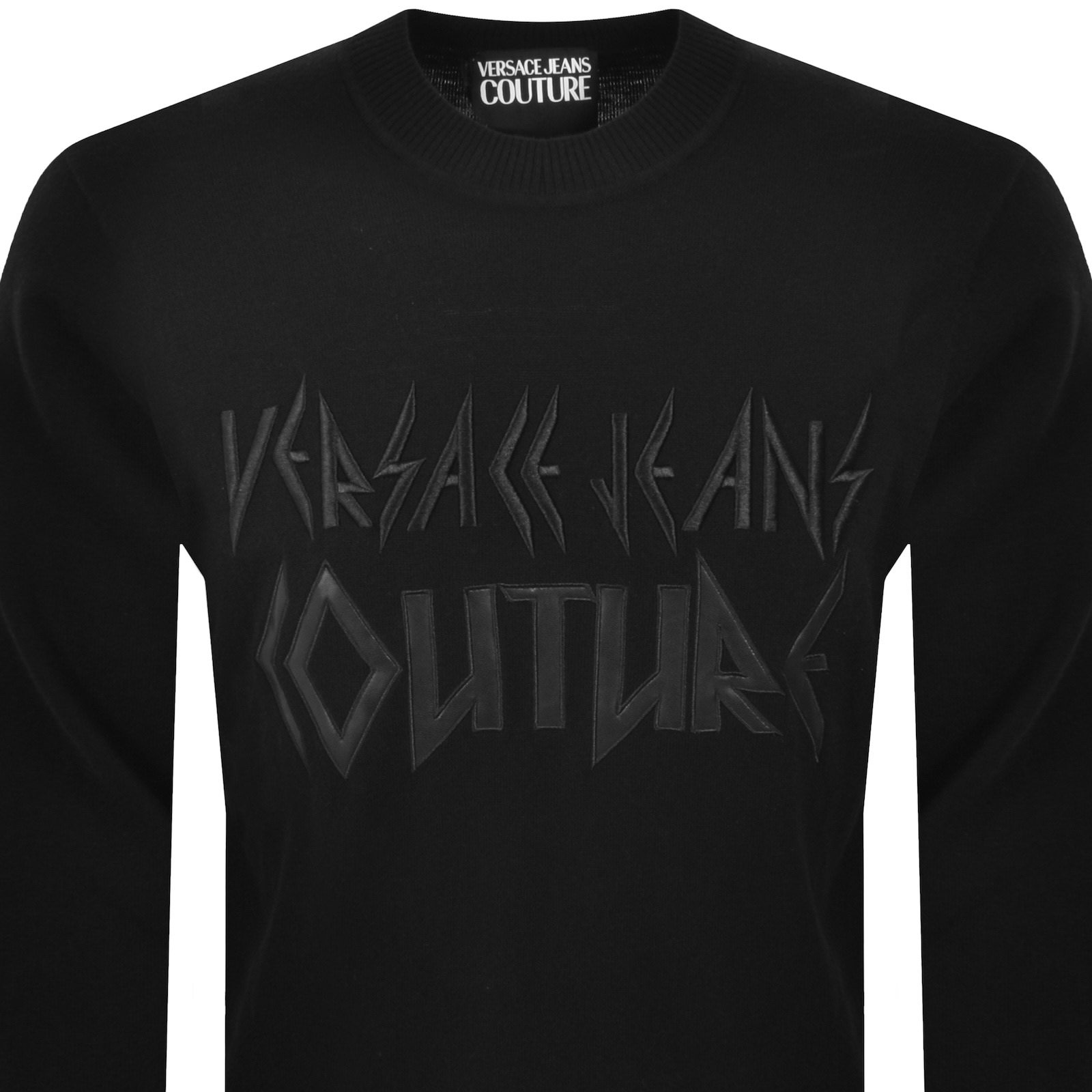 Versace Jeans Couture Logo Jumper Black In Black
