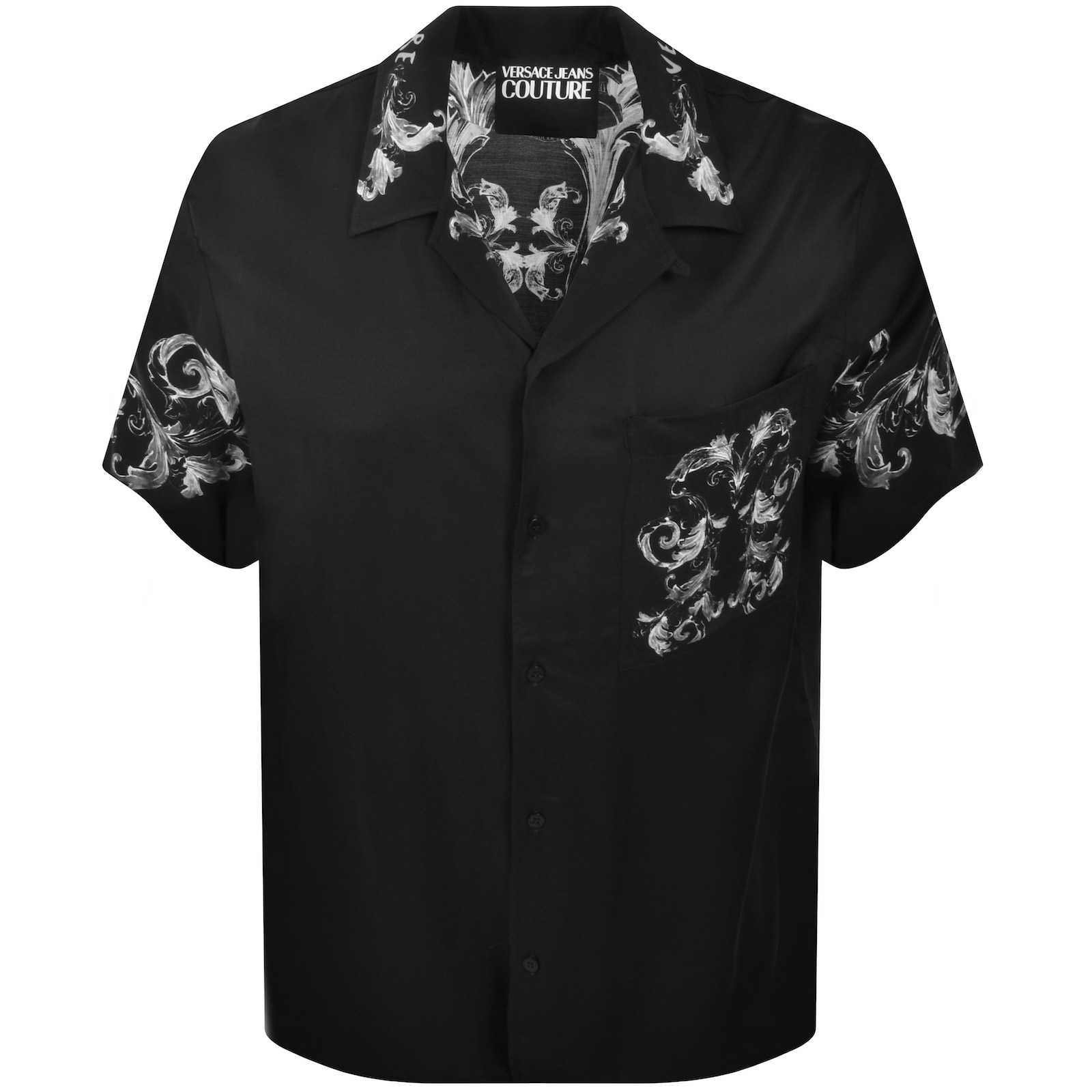 Versace Jeans Couture All Over Print Shirt Black In Black