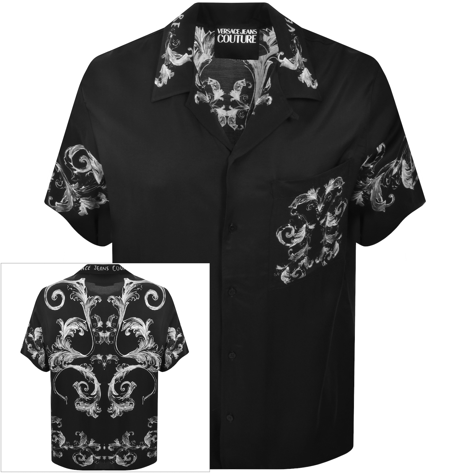 Versace Jeans Couture All Over Print Shirt Black In Black
