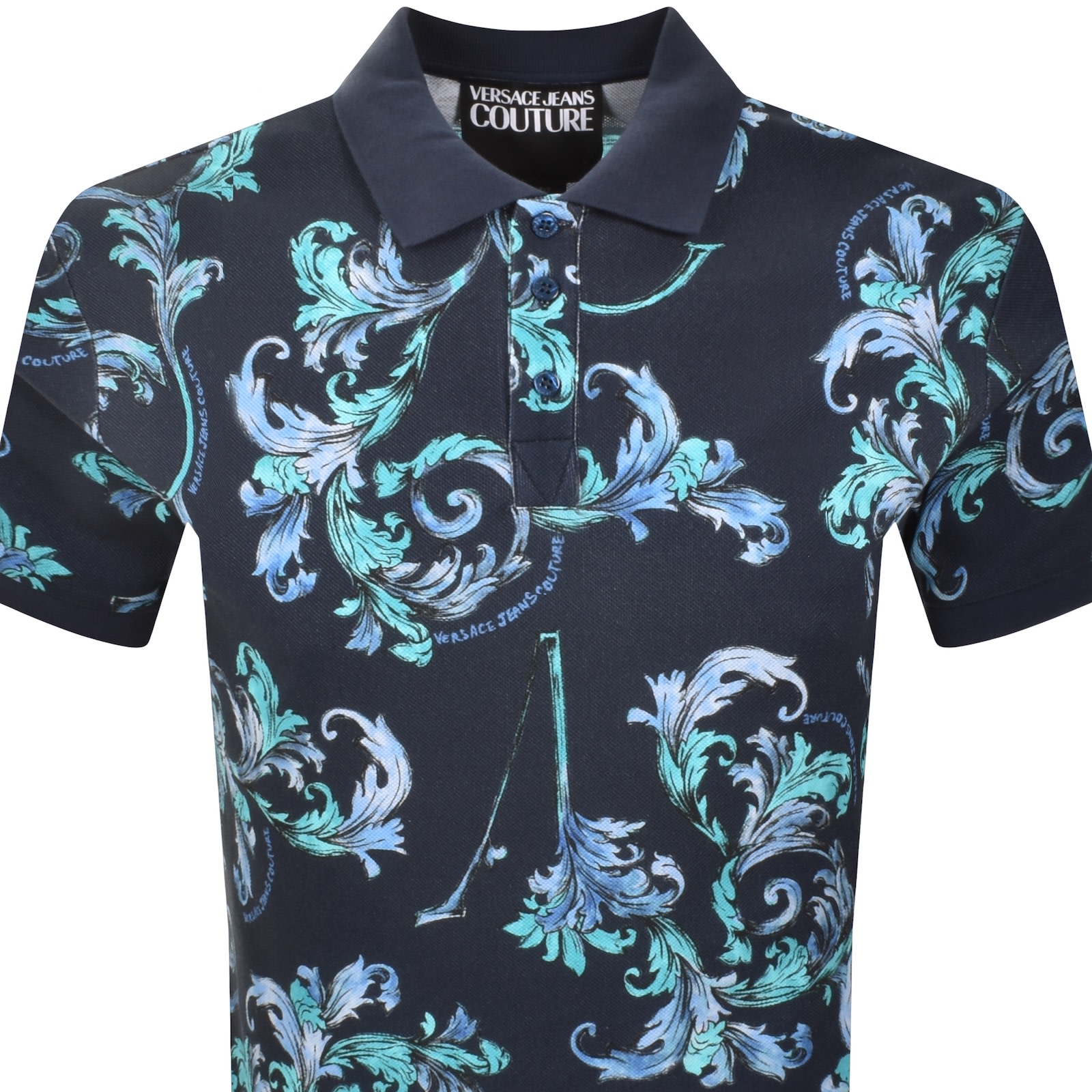 Versace Jeans Couture Polo T Shirt Blue In Multi