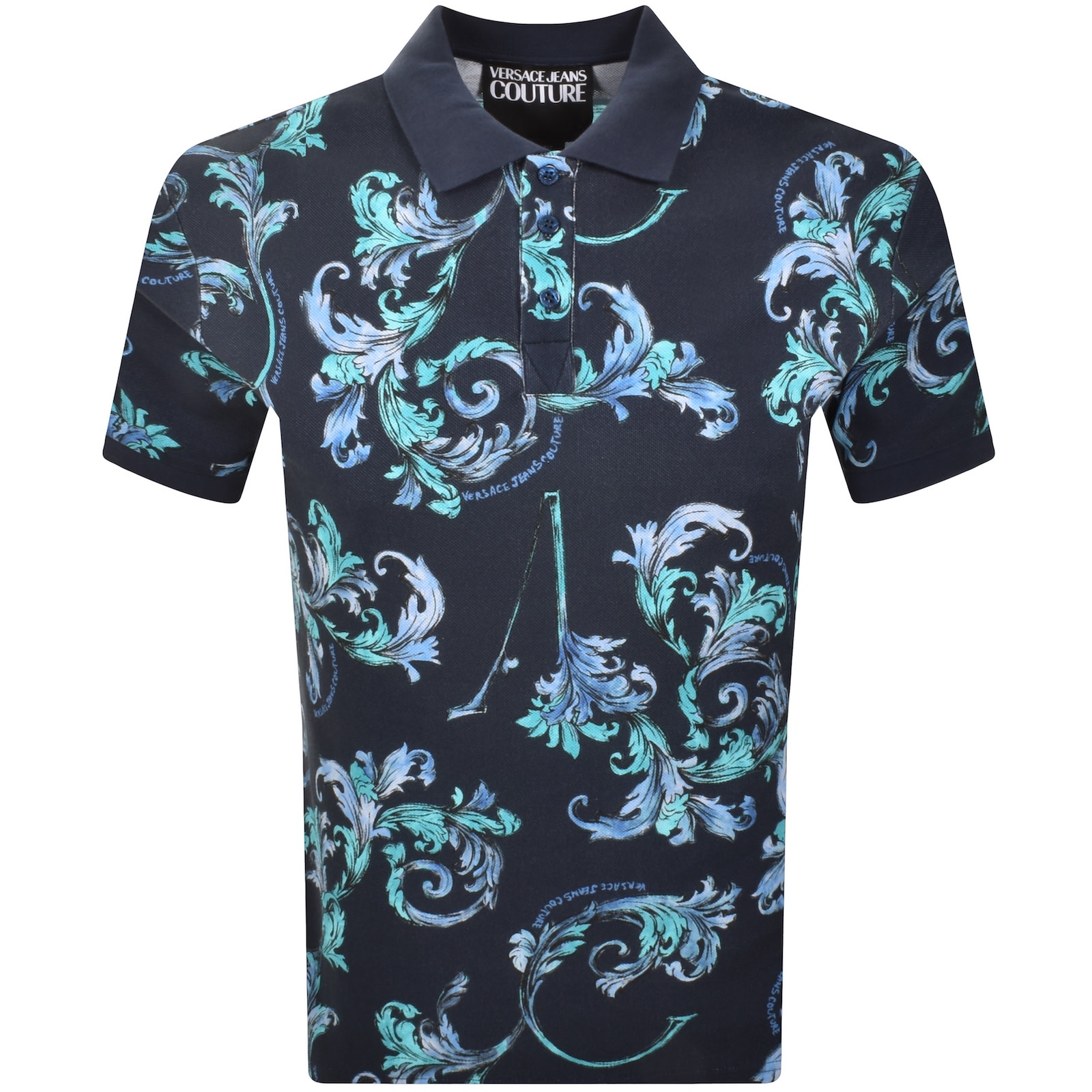 Versace Jeans Couture Polo T Shirt Blue In Multi